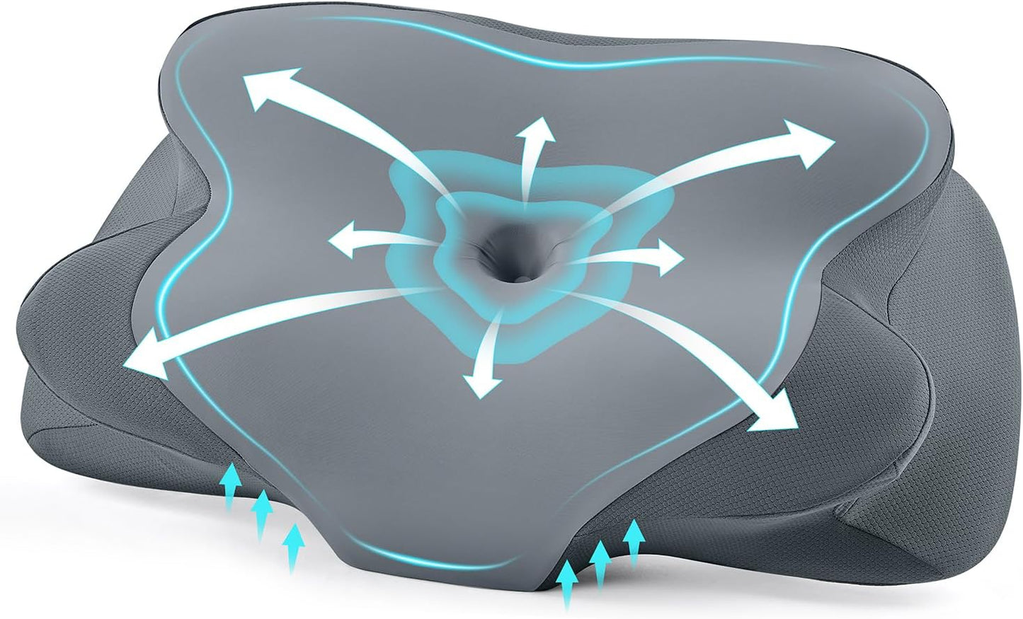 DONAMA Cervical Pillow for Sleeping, Contour Memory Foam Pillow for Neck and Shoulder Support, Ergonomic Neck Pillow for Side Back Stomach Sleepers, Bed Pillows with Cooling Pillowcase