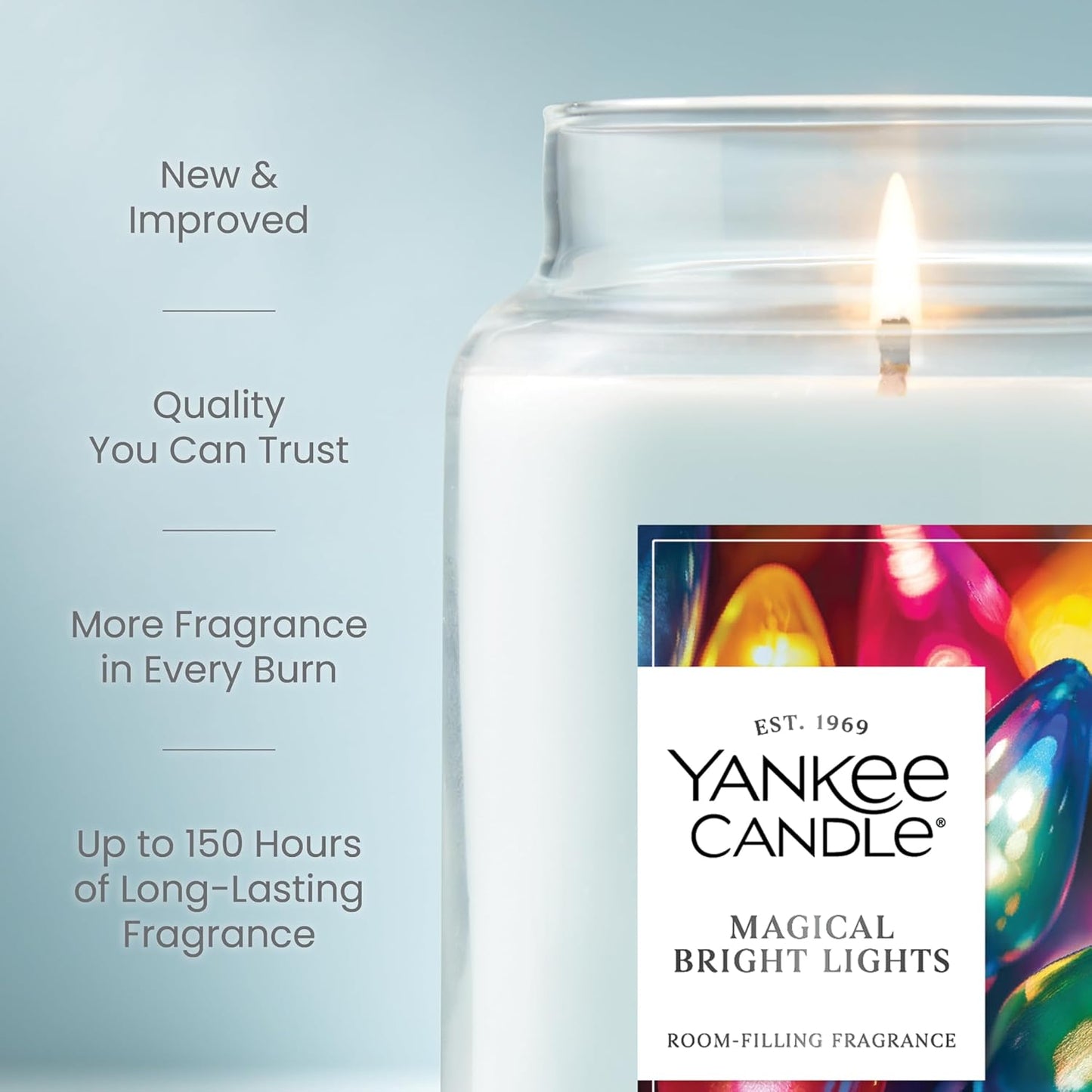 Yankee Candle Magical Bright Lights Scented Candle, 22oz Large Jar with up to 150 Hour Burn Time, Giftable, Holidays
