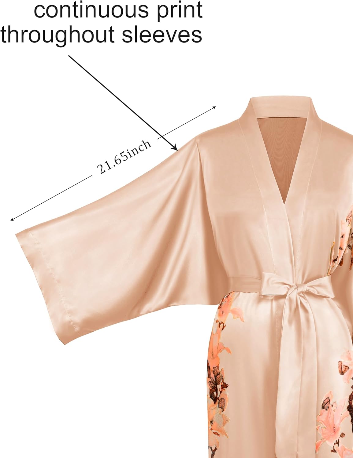 BABEYOND Kimono Robe Cover up with Box Long Floral Satin Sleepwear Silky Bathrobe Bachelorette Robe