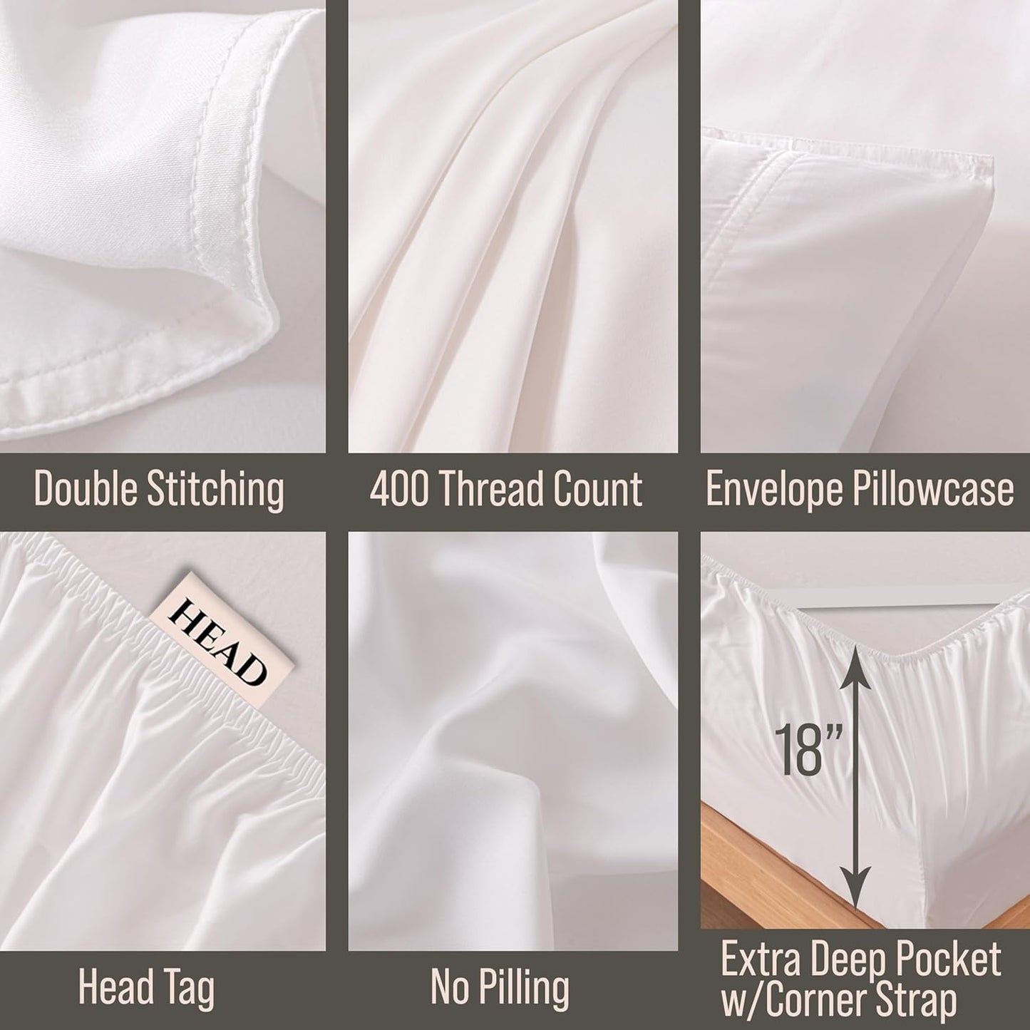 Bella Coterie Luxury Bamboo Viscose Twin Size Sheet Set | 100% Organically Grown | Ultra Soft | Cooling for Hot Sleepers | 18" Deep Pocket [White]