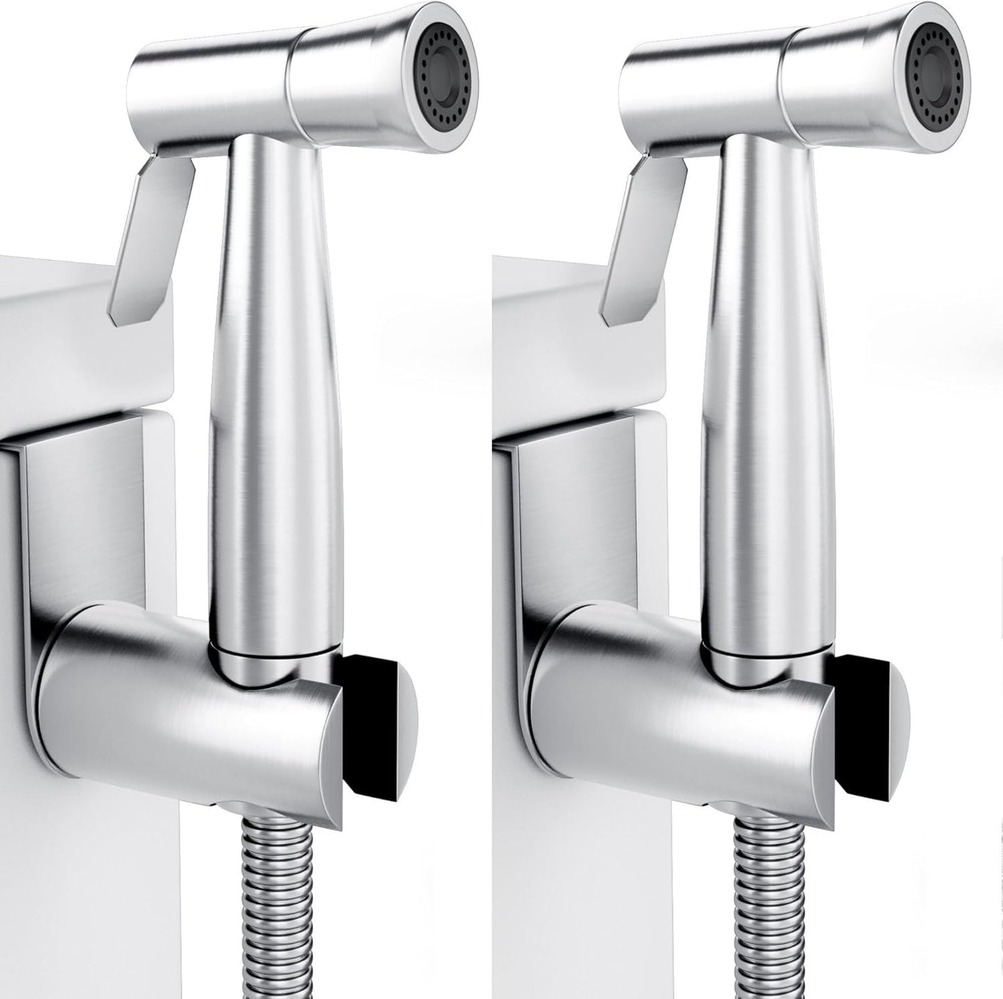 Purrfectzone 2 Pack Bidet Sprayer for Toilet, Handheld Bedet Shower Kit, Easy-to-Install Toilet Bidet Shattaf, Hand Held Stainless Steel Bedet with Adjustable Flow, Handheld Cloth Diaper Set