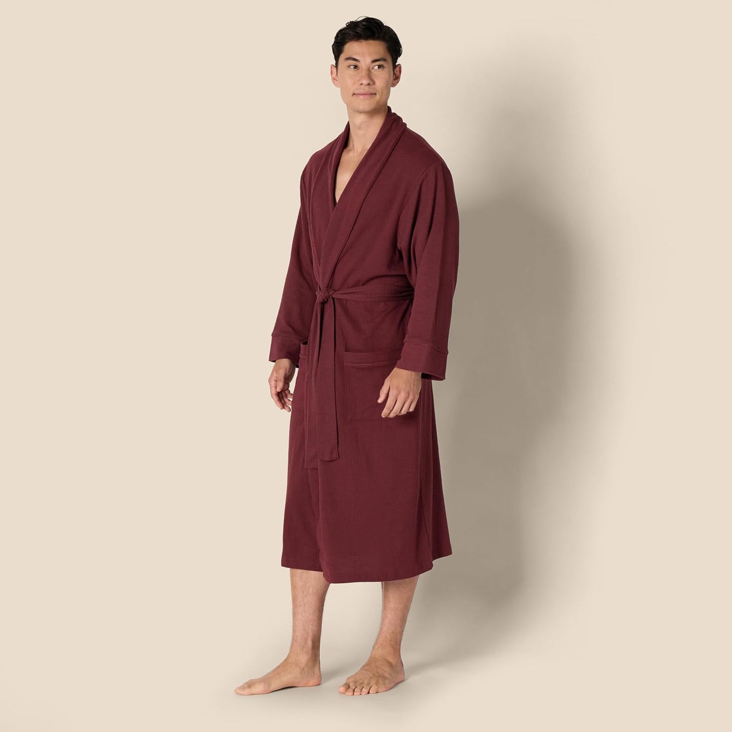 Amazon Essentials Mens Lightweight Waffle Bathrobe (Available in Big & Tall)