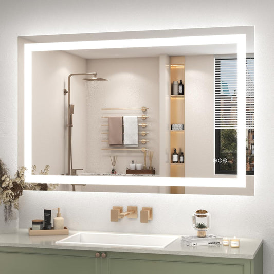 44x 30 LED Mirror for Bathroom, Lighted Vanity Mirror with Lights, Dimmable, Anti-Fog, ETL Listed (Front Lit + Backlit)