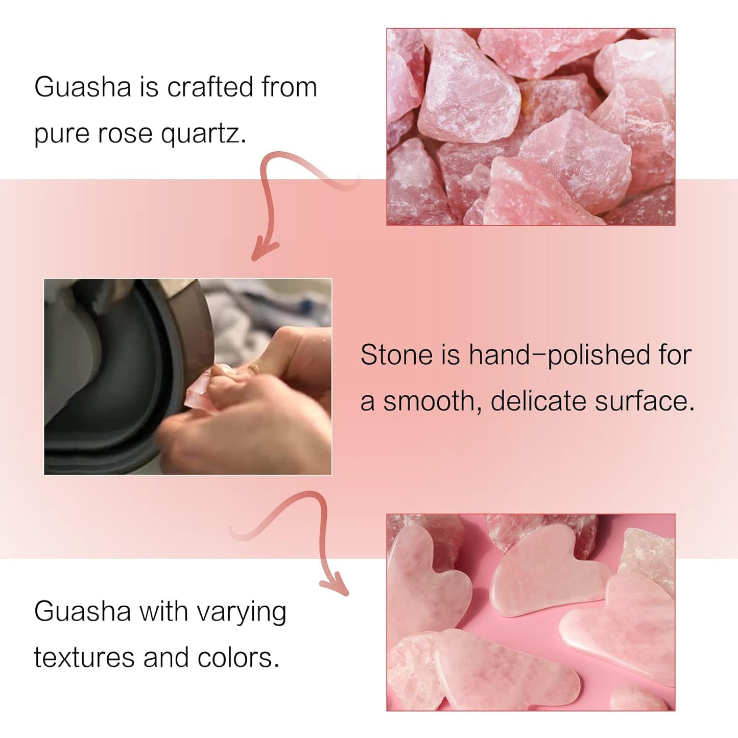 huefull Gua Sha Facial Tools for Face and Body –Spa Gifts for Women, Natural Rose Quartz Guasha Tool for Face, Relieving Tension,Self Care Gift for Women & Men