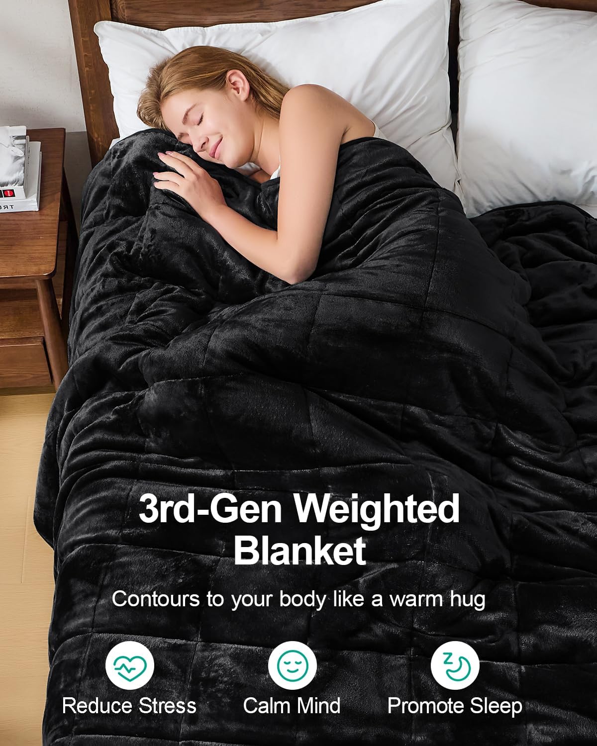 Super Fuzzy Soft Sherpa Fleece Weighted Blanket, 15 lbs Dual Sided Fluffy Heavy Weighted Blankets for Adults - No Bunching with Double Layers of Soft Inner Lining (48"x 72", 15 Pounds)