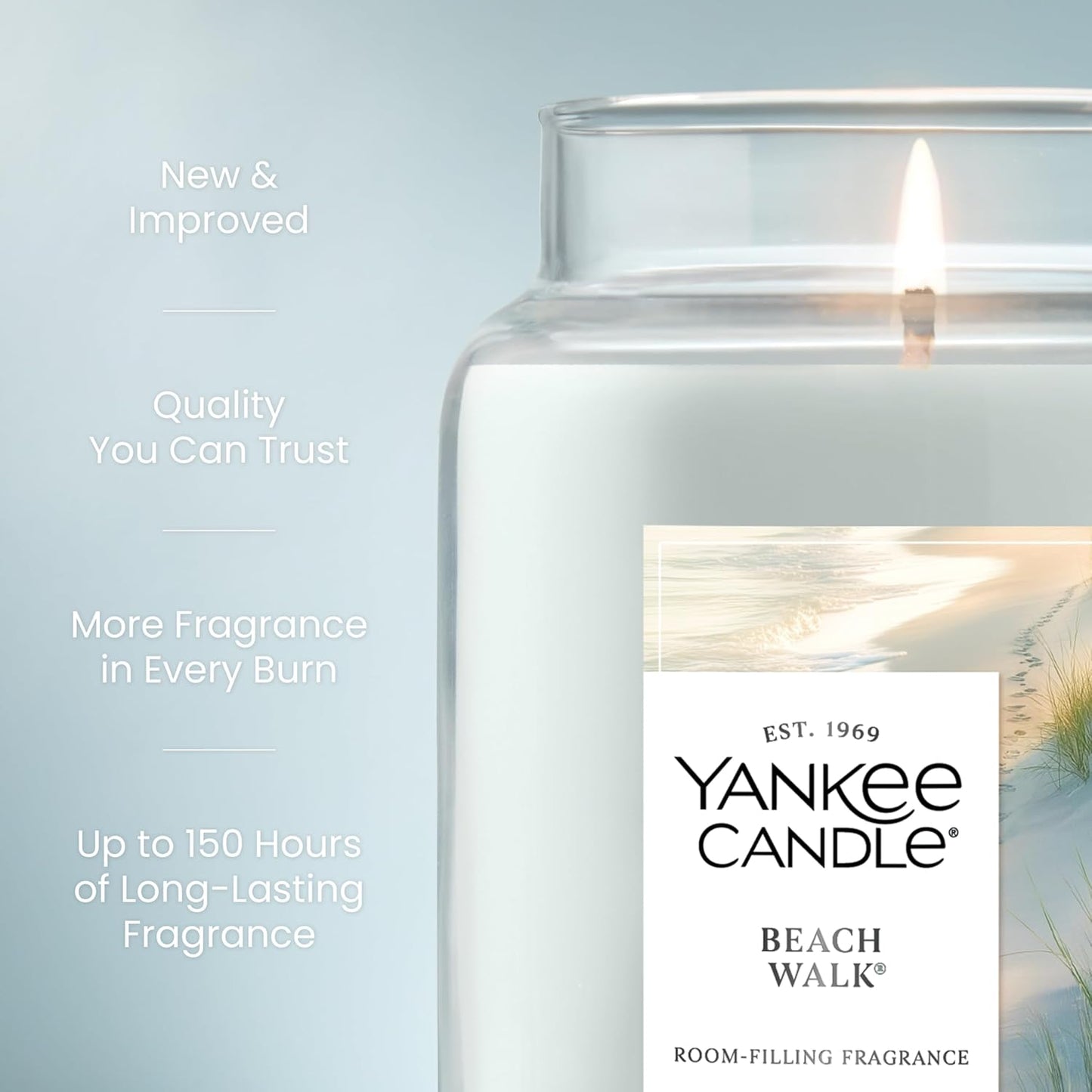 Yankee Candle Beach Walk Scented Candle, 22oz Large Jar with up to 150 Hour Burn Time, Giftable
