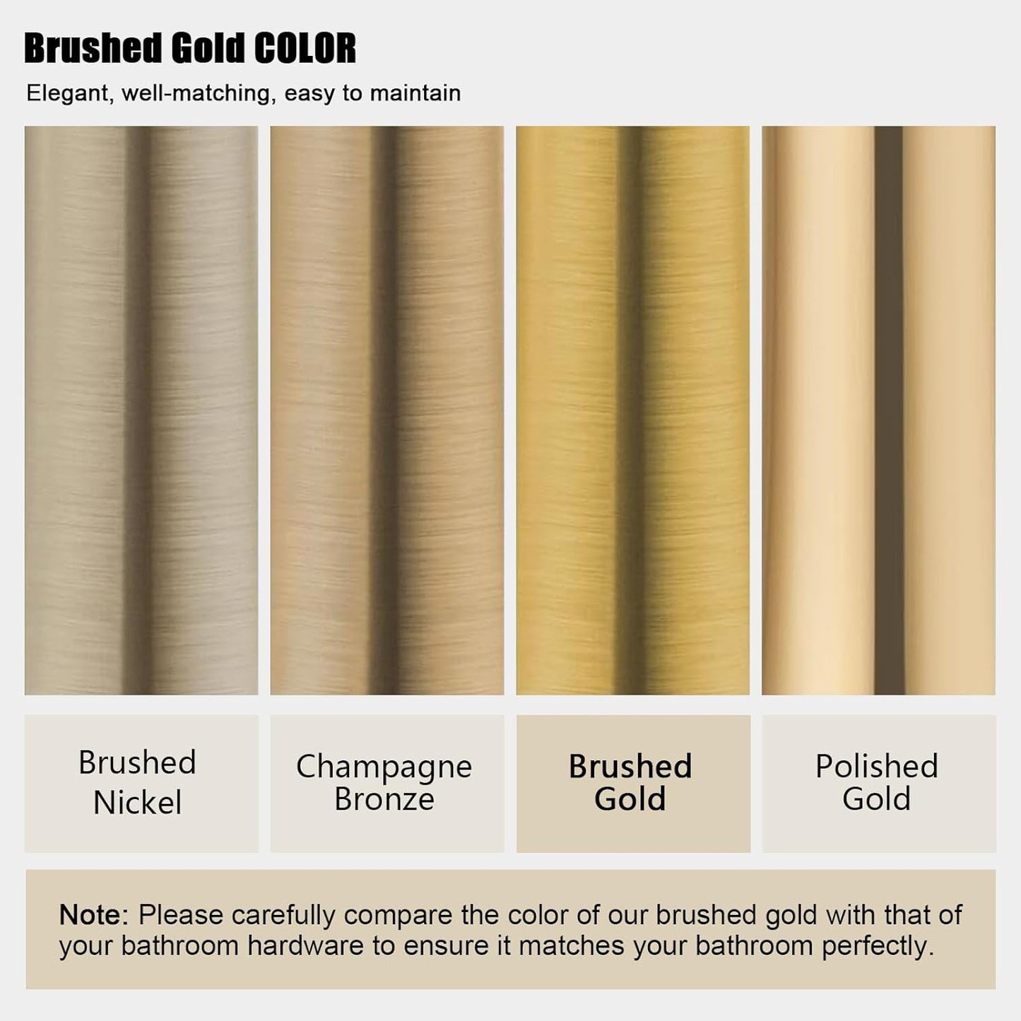 Iriber Brushed Gold Rain Shower System with 10 Inch Shower Head and Handheld Bathroom Wall Mounted Shower Set Contain Shower Faucet Mixer and Trim Kit (Valve Included)