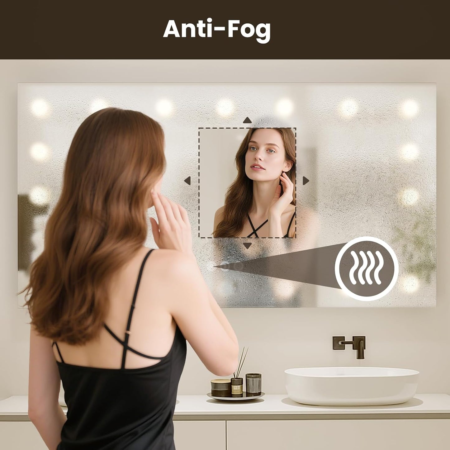 WTTY LED Bathroom Mirror with Lights 84"x32" Hollywood Wall-Mounted Mirror with 3 Color Temperatures, Stepless Dimmable Bulbs, Anti-Fog & Shatter-Proof