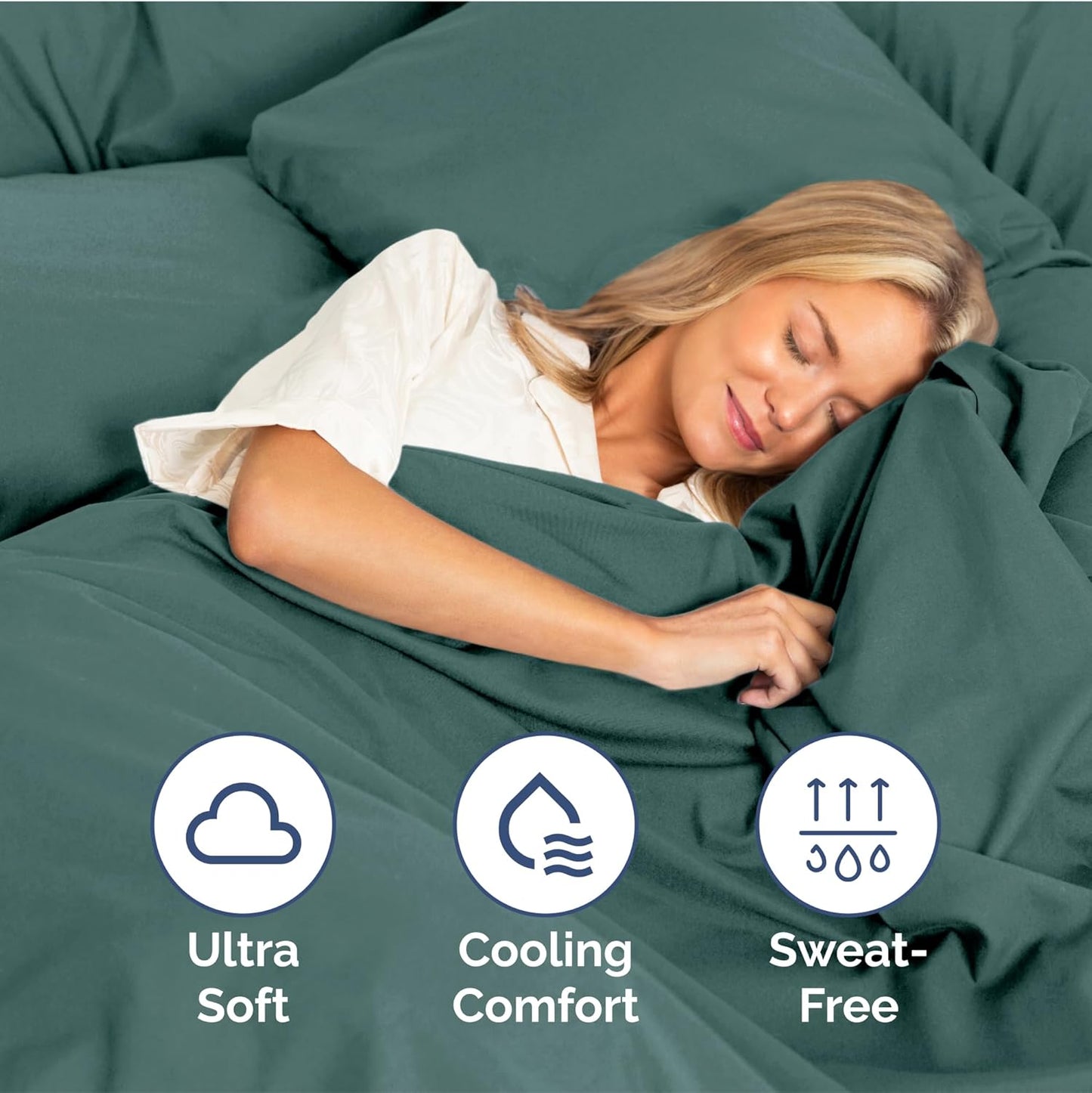 King Size 4 Piece Sheet Set - Extra Soft, Breathable & Cooling Sheets - Hotel Luxury Durable Bed Sheets for Women & Men - Deep Pockets, Easy-Fit & Wrinkle-Free Sheets - Dusty Teal Oeko-Tex Bed Sheets