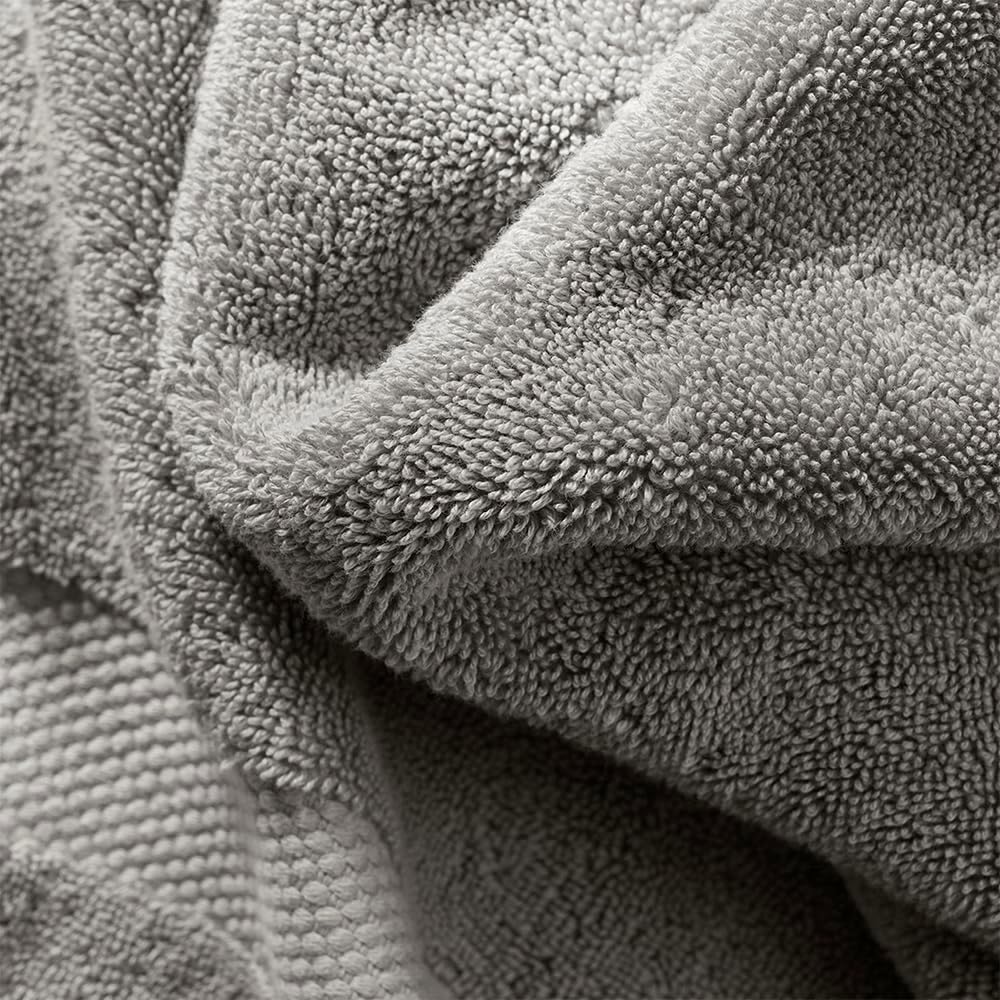 BOLL & BRANCH Plush Bath Sheet Set - Stone - 6 Piece - Includes 2 Oversized Bath Sheets, 2 Hand Towels & 2 Washcloths - 100% Organic Cotton - Ultra Soft & Luxurious - Quick Absorbing