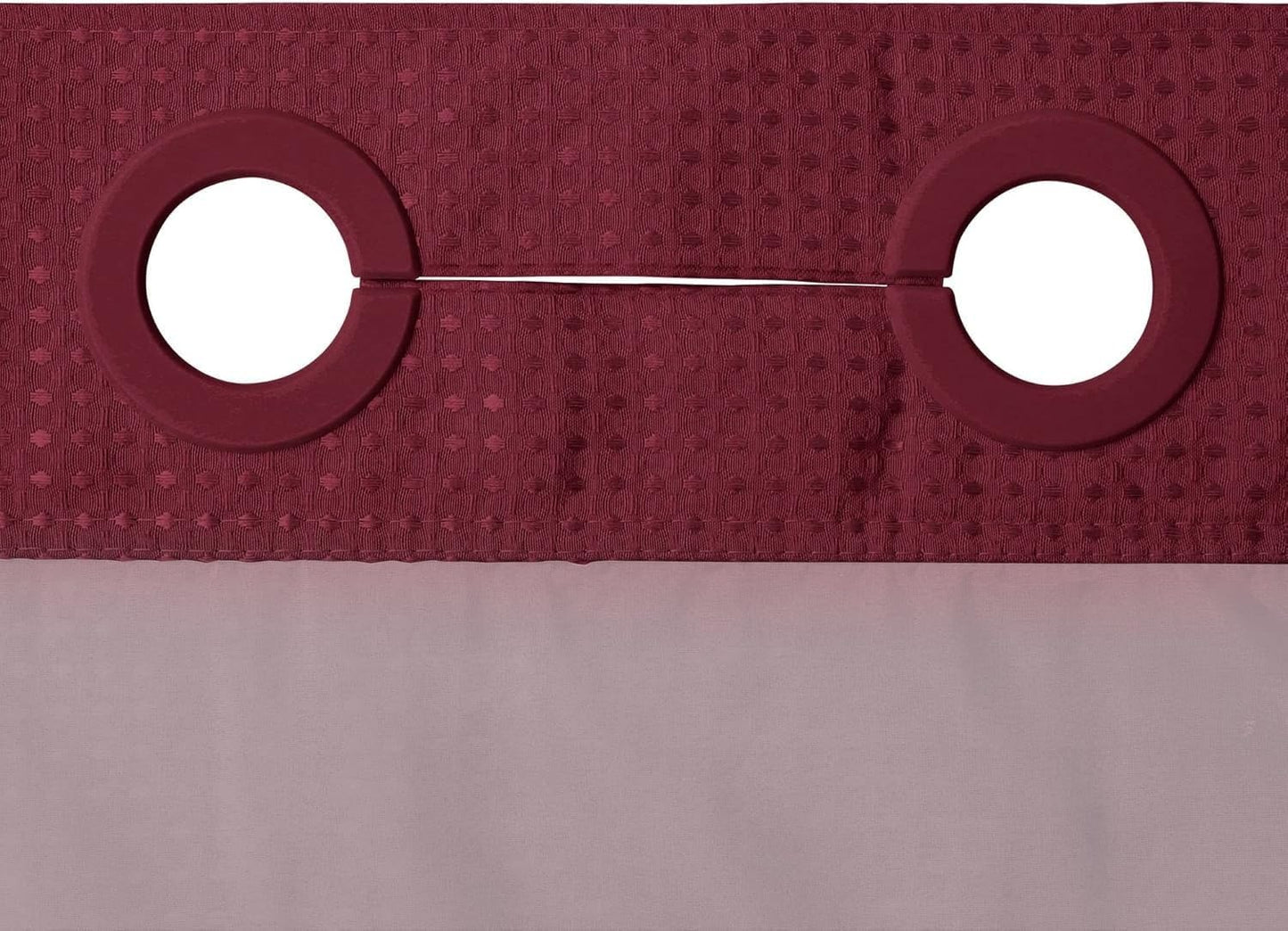 River Dream Heavyweight No Hooks Required Dotted Waffle Weave Shower Curtain with Snap in Liner - 71W x 74H,Hotel Grade,Spa Like Bath Curtain,Red Rio