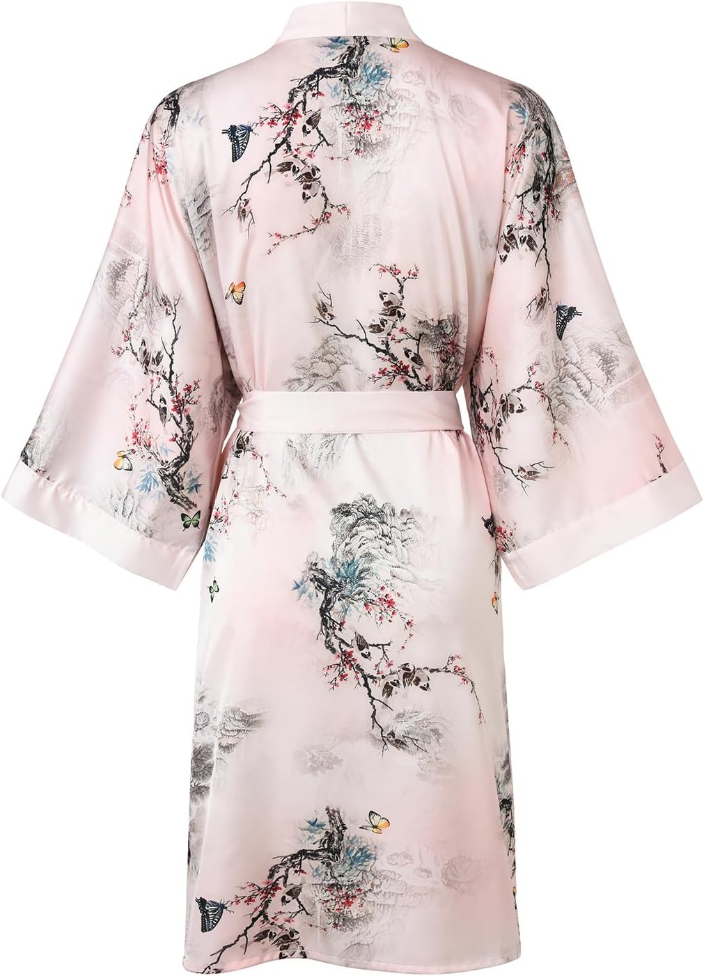 Ledamon Women's Kimono Short Robe for Women - Pocket Floral Bathrobe Nightgown