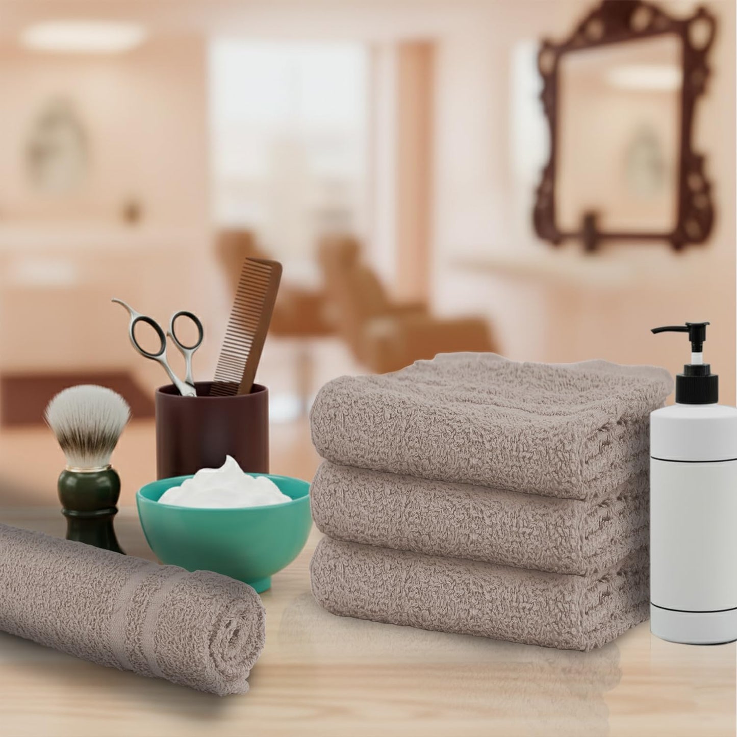 24 Pack Sand Hand Towel 100% Cotton Spa Towel – 16x26 inches Highly Absorbable Facial Towels Gym, Hair Towel and Face Towel Bulk Small Towels (Not Bleach Proof)