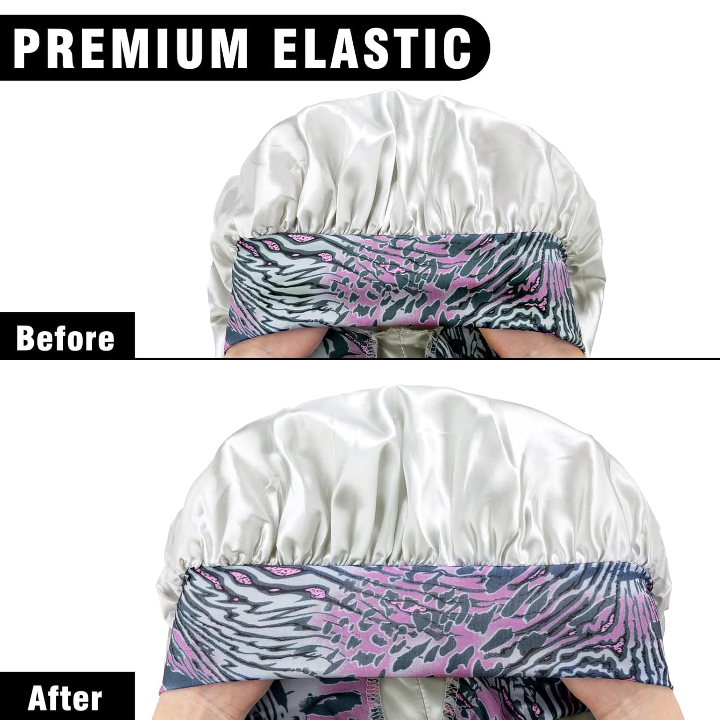 2Pcs Bonnets for Black Women Braid Bonnet, Large Long Satin Silk Bonnet for Braids,Black Women Braid Bonnet with Stretchy Tie Band for Sleeping Extra Long (Green & Light Purple Pattern)