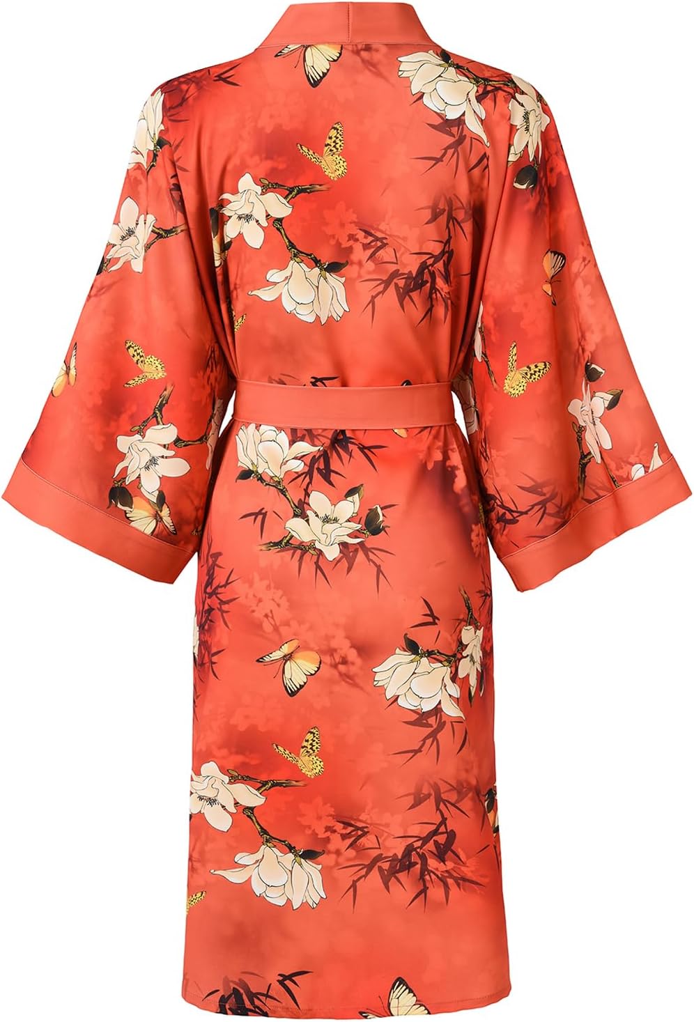 Ledamon Women's Kimono Short Robe for Women - Pocket Floral Bathrobe Nightgown