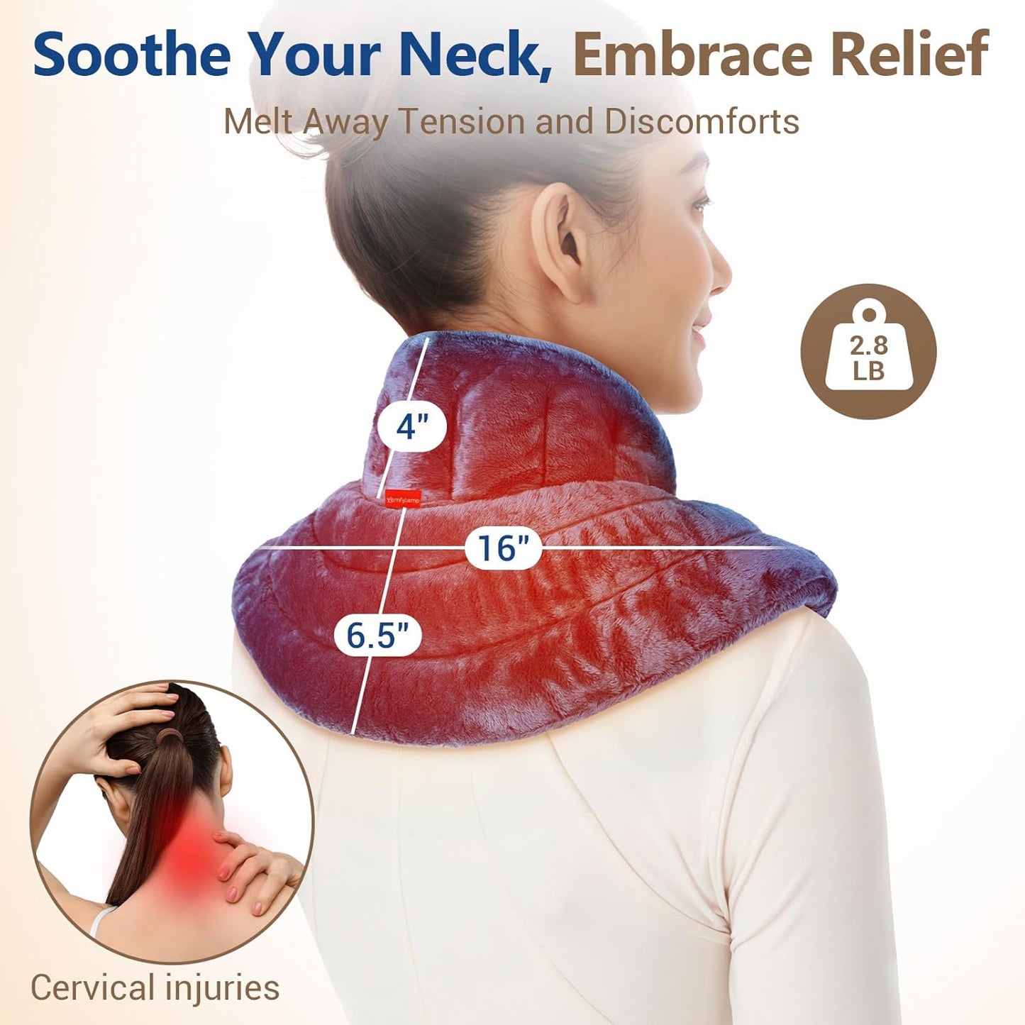 Comfytemp Neck Shoulder Heating Pad Microwavable for Pain Relief, FSA Eligible HSA, Weighted Heated Neck Wrap Warmer, Microwave Moist Heating Pads, Warm Compress, Christmas Gifts for Women Seniors