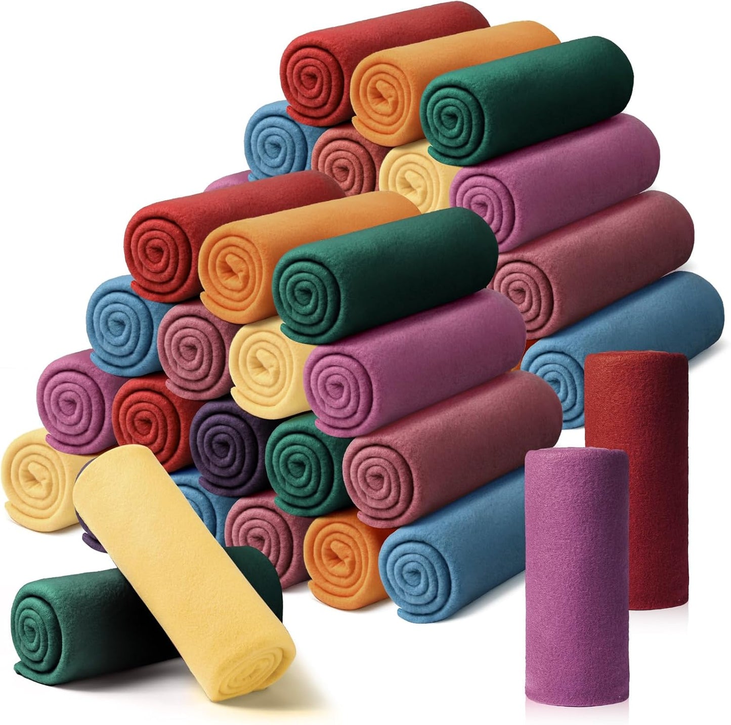 Kinlop Fleece Blanket Bulk 60 x 50 Inch Soft Lightweight Fleece Cozy Blanket Warm Throw Plush Pet Throw for Bed Couch Sofa Home Office Wedding Gifts Travel Camping(Modern Color,40 Packs)