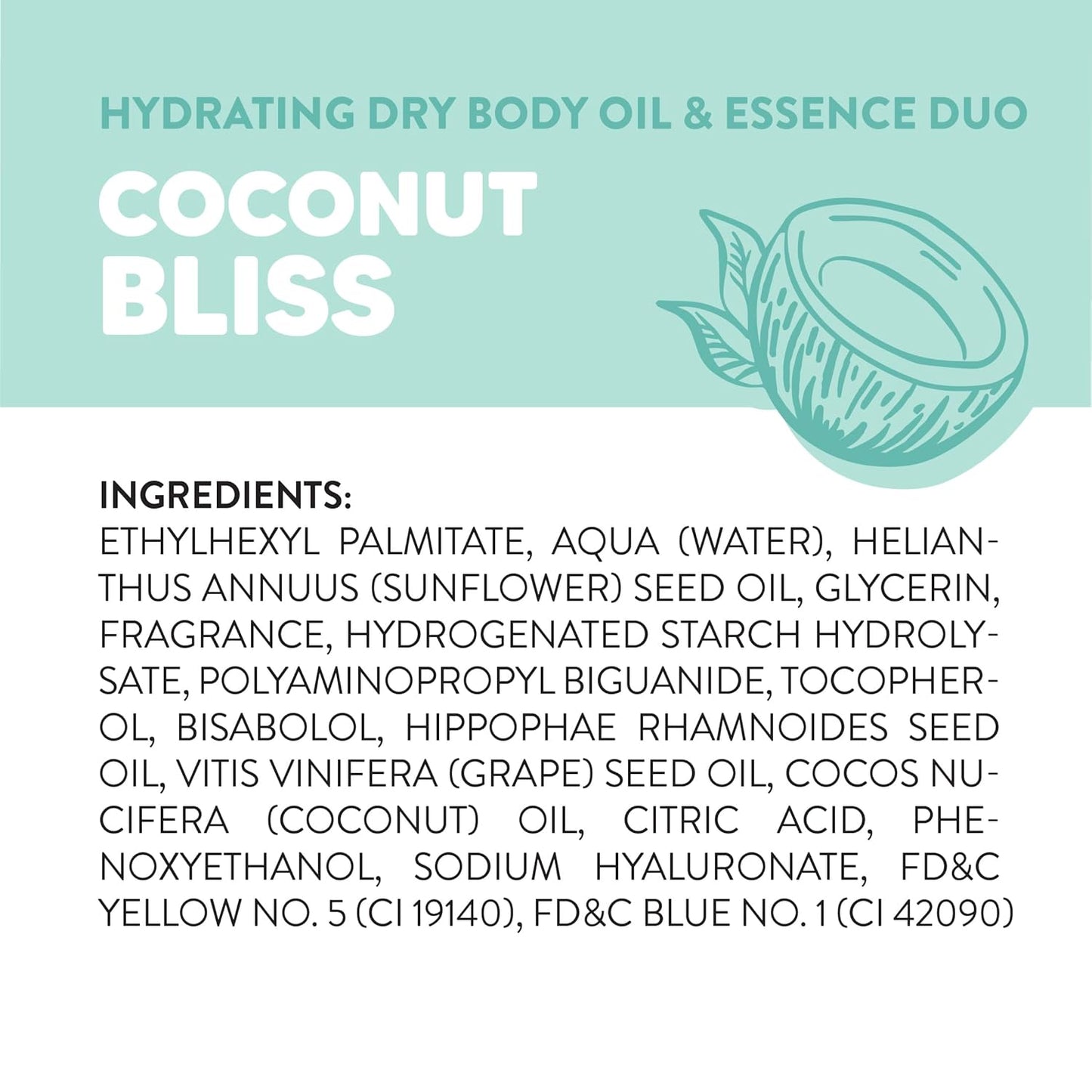 Onyx Professional Hydrating Dry Body Oil, Coconut Bliss, 3.7 fl oz, 2pk