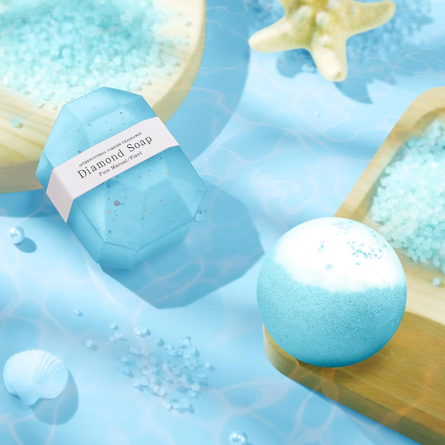 Happy Birthday Gifts for Women Mom Her Friend Sister Wife Grandma, Self Care Gifts Get Well Gifts Unique Relaxing Spa Gift Basket Set, Christmas Gifts for Women Mom Grandma (Blue)