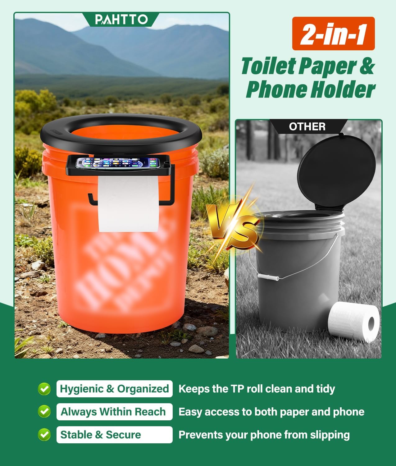 Bucket Toilet Seat, Portable Toilet Seat for 5 Gal Buckets, Camping Toilet Seat, Snap-on Toilet Seat for Outdoor, Camping, Hiking, Emergency, Car, Boat, RV Travel