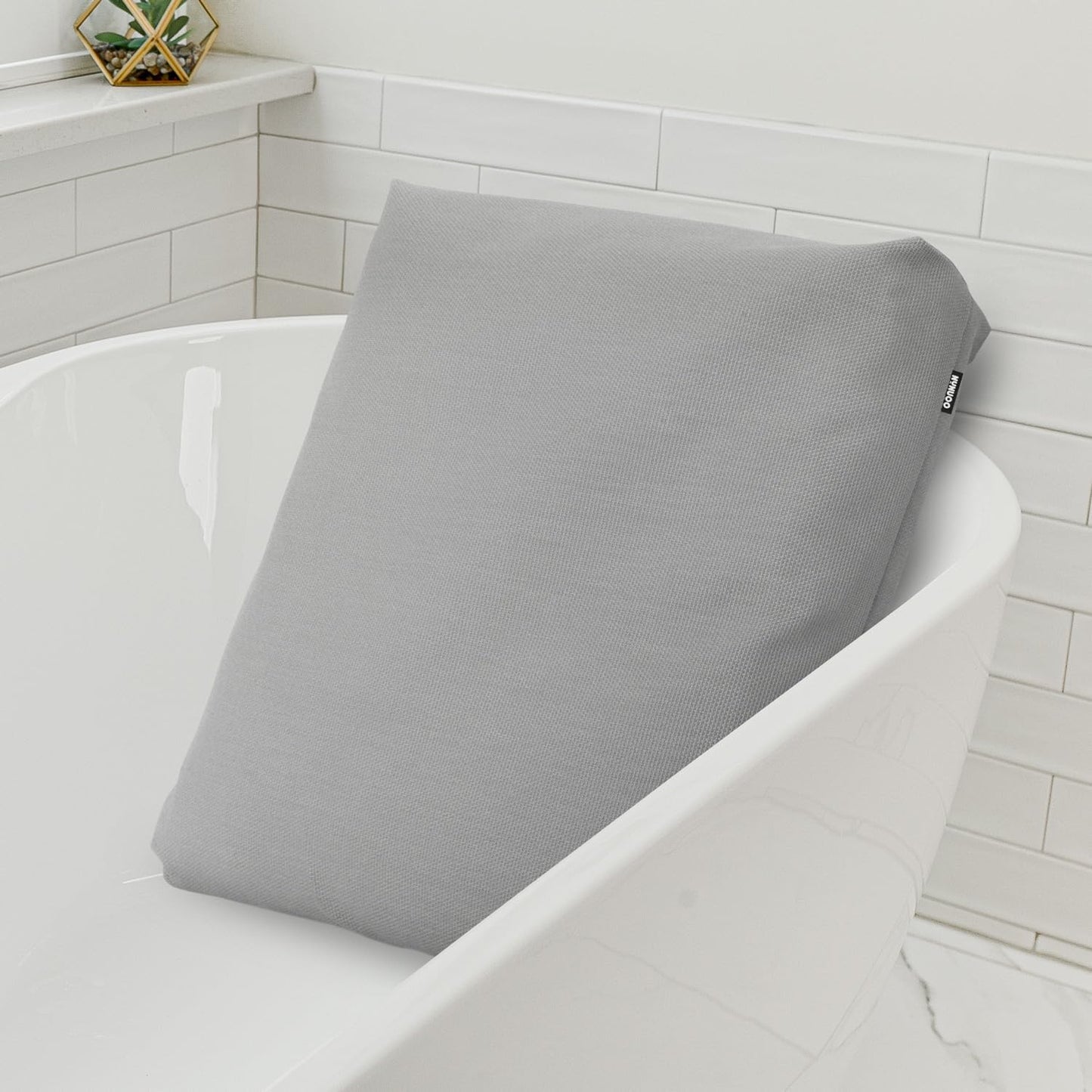 Bath Pillows for Tub Neck and Back Support,Bathtub Cushion backrest headrest Neck Pillow,tub Pillow for Bathtub,3D Mesh Core,Breathable,Quick-Drying,Ergonomic Relaxation,Gray