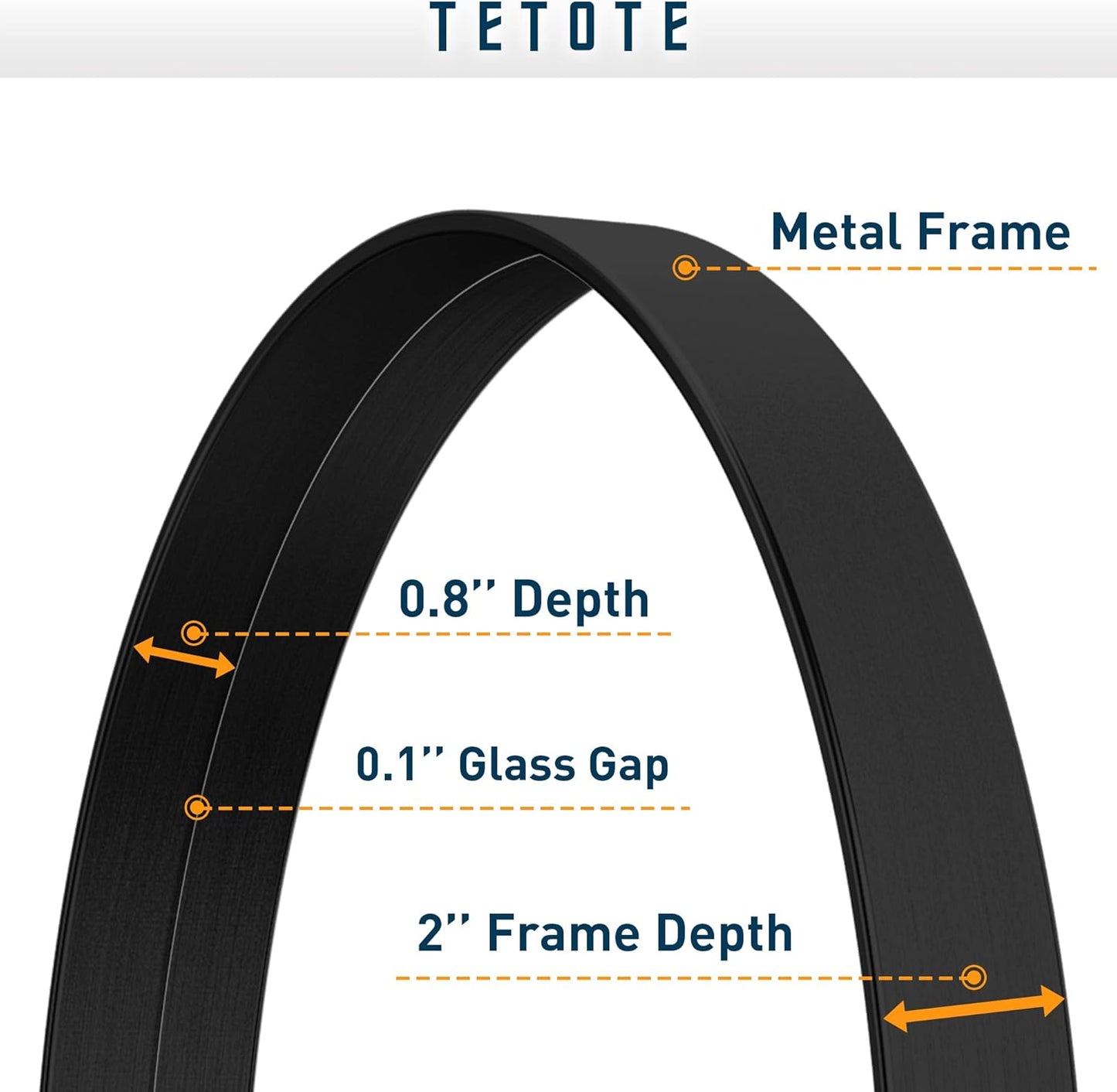 TETOTE Black Round Mirror, 36 Inch Matte Metal Framed Circle Bathroom Mirrors, Wall Mounted Modern Decorative Farmhouse Mirror for Vanity Entryway