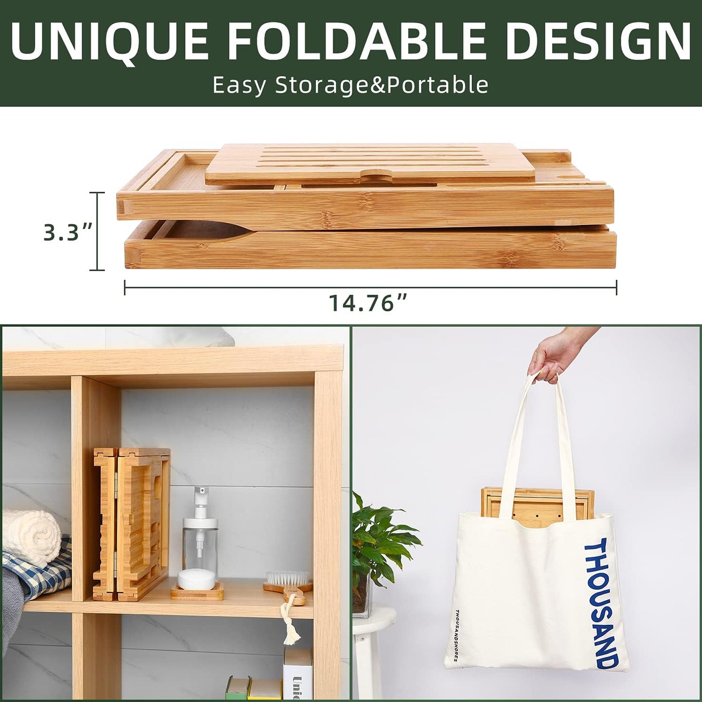Bathtub Tray Ohuhu Premium Bamboo Bathtub Caddy Tray Expandable Foldable Bath Tray with Anti-Slip Grips Soap Wine Phone Holder Mothers Day