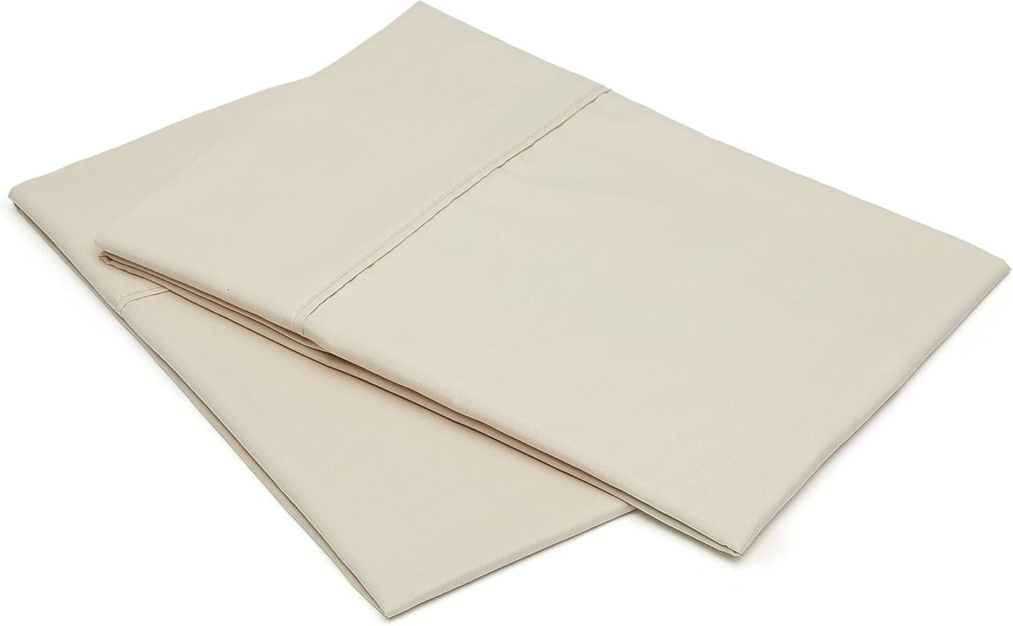 Amazon Basics Standard Pillow Cases Set of 2 - Lightweight, Super Soft Easy Care Microfiber, Beige, 30" L x 20" W, Pillows Not Included