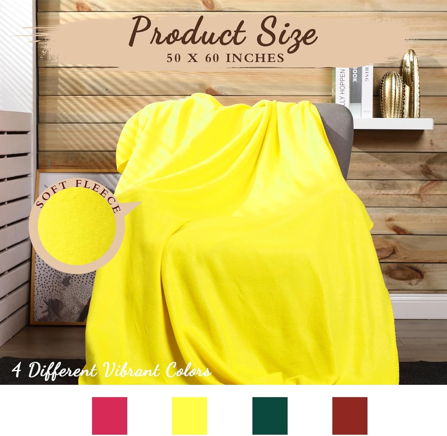 24 Packs Fleece Throw Blanket Soft Warm Lightweight Fleece Blanket Cozy Throw Bulk for Bed Couch Sofa Home Office Wedding Gifts Suitable for Seasons, 50 x 60 Inches(Multi Color)