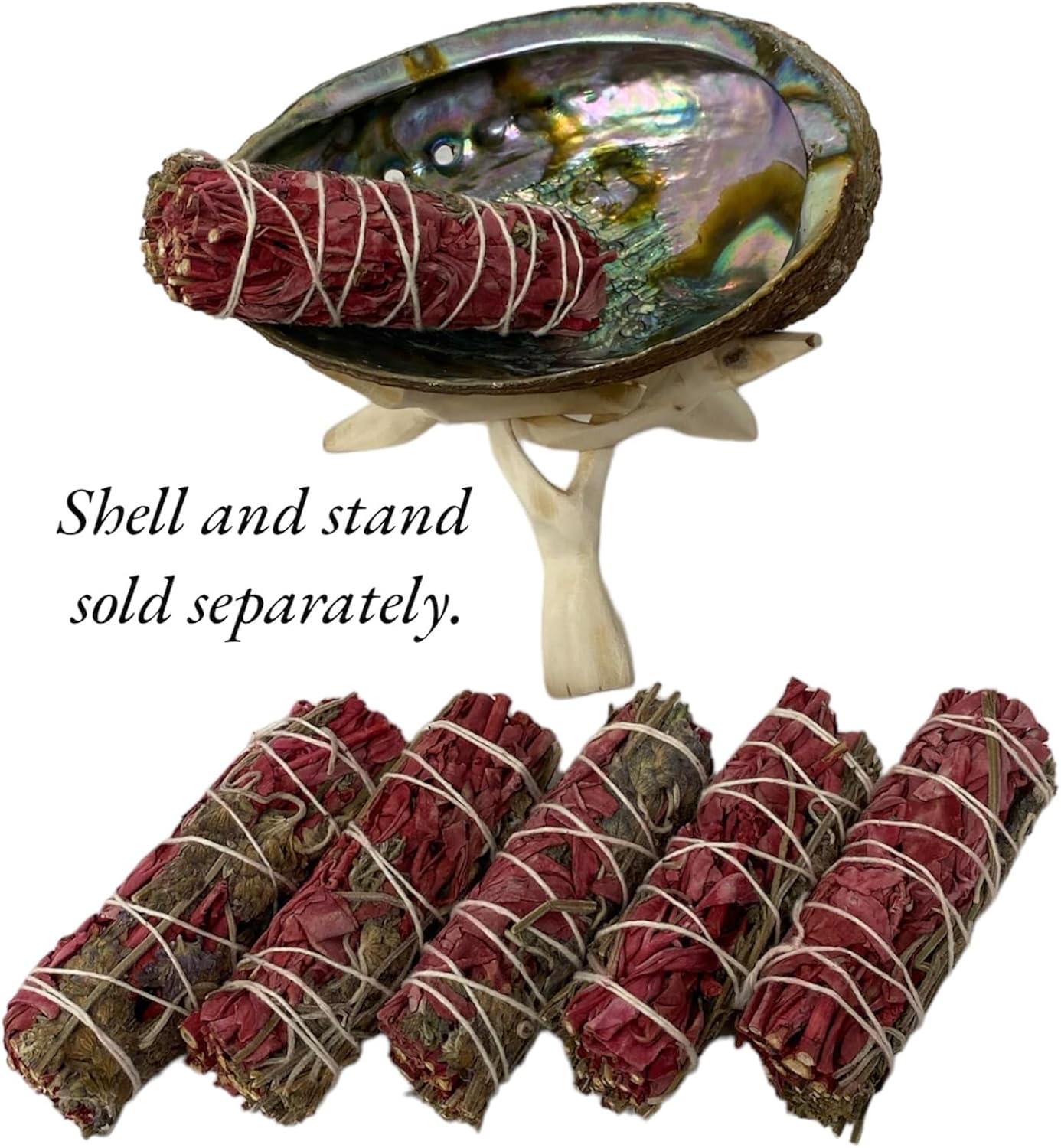 NESSASTORES - White Sage Dragon's Blood & Lavender 4 inch smudge stick bundles for cleansing and meditation. #JC-078 (1 pc)
