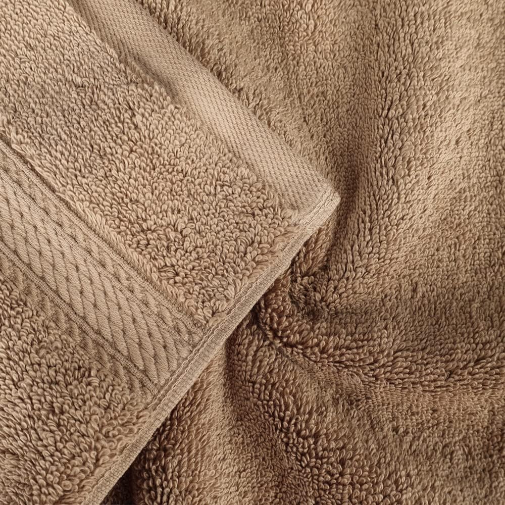 Superior Egyptian Cotton Pile 3 Piece Towel Set, Includes 1 Bath, 1 Hand, 1 Face Towel/Washcloth, Ultra Soft Luxury Towels, Thick Plush Essentials, Guest Bath, Spa, Hotel Bathroom, Latte