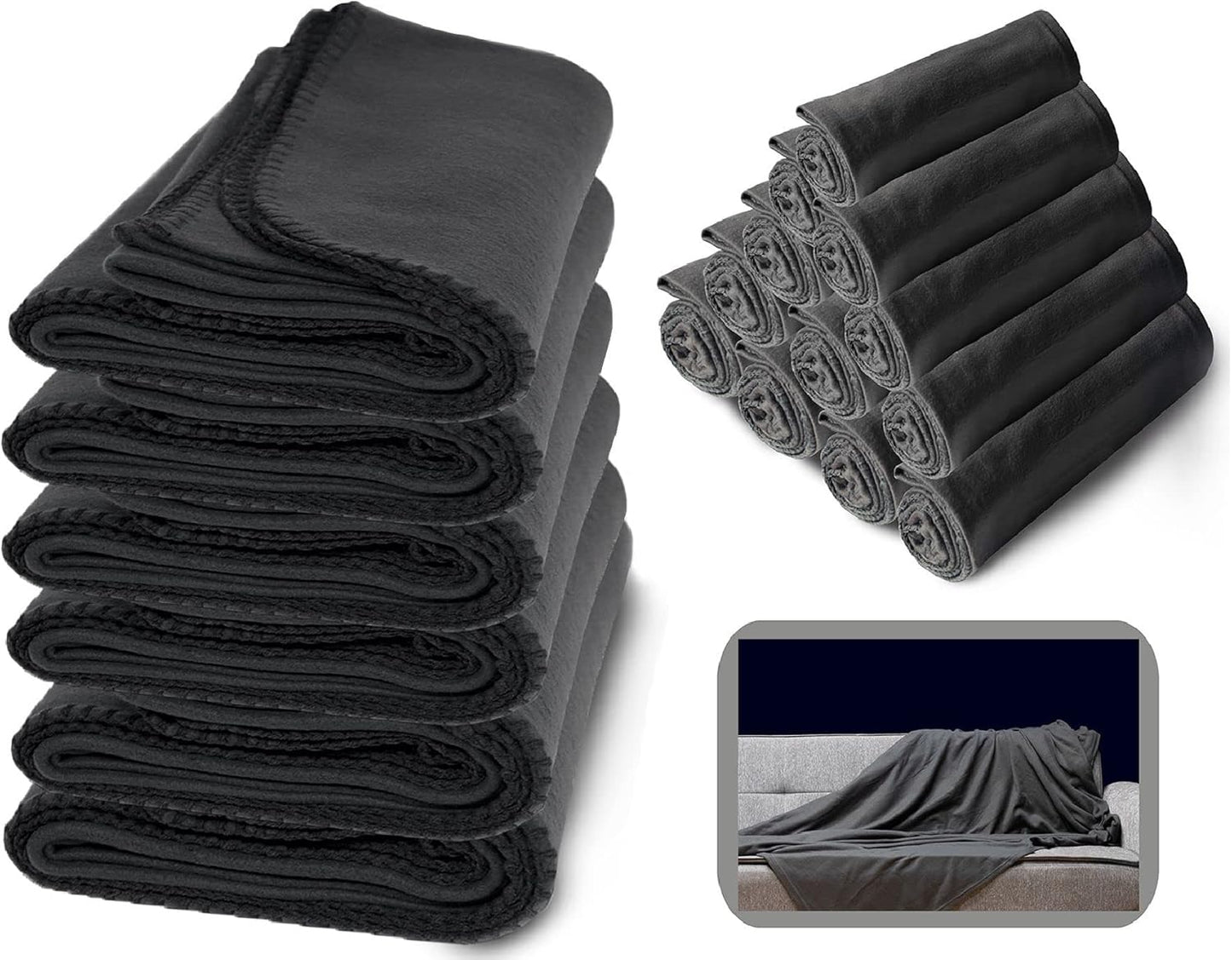 Yacht & Smith Soft Fleece Blankets 50 X 60, Lightweight, Cozy Warm Throws Dark Colorful Blanket Sofa Travel Outdoor, Wholesale