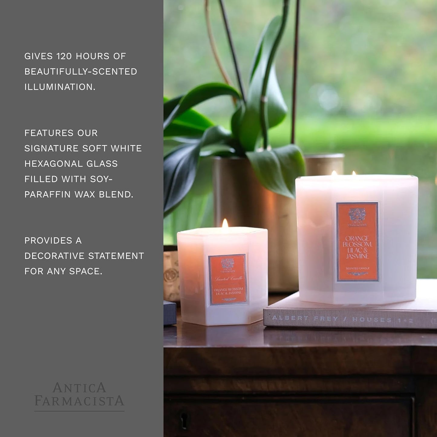 Antica Farmacista Three-Wick Candle - Decorative Home Candle - Long-Lasting & Premium Scented - Luxury Gift - Orange Blossom, Lilac & Jasmine, 25 oz
