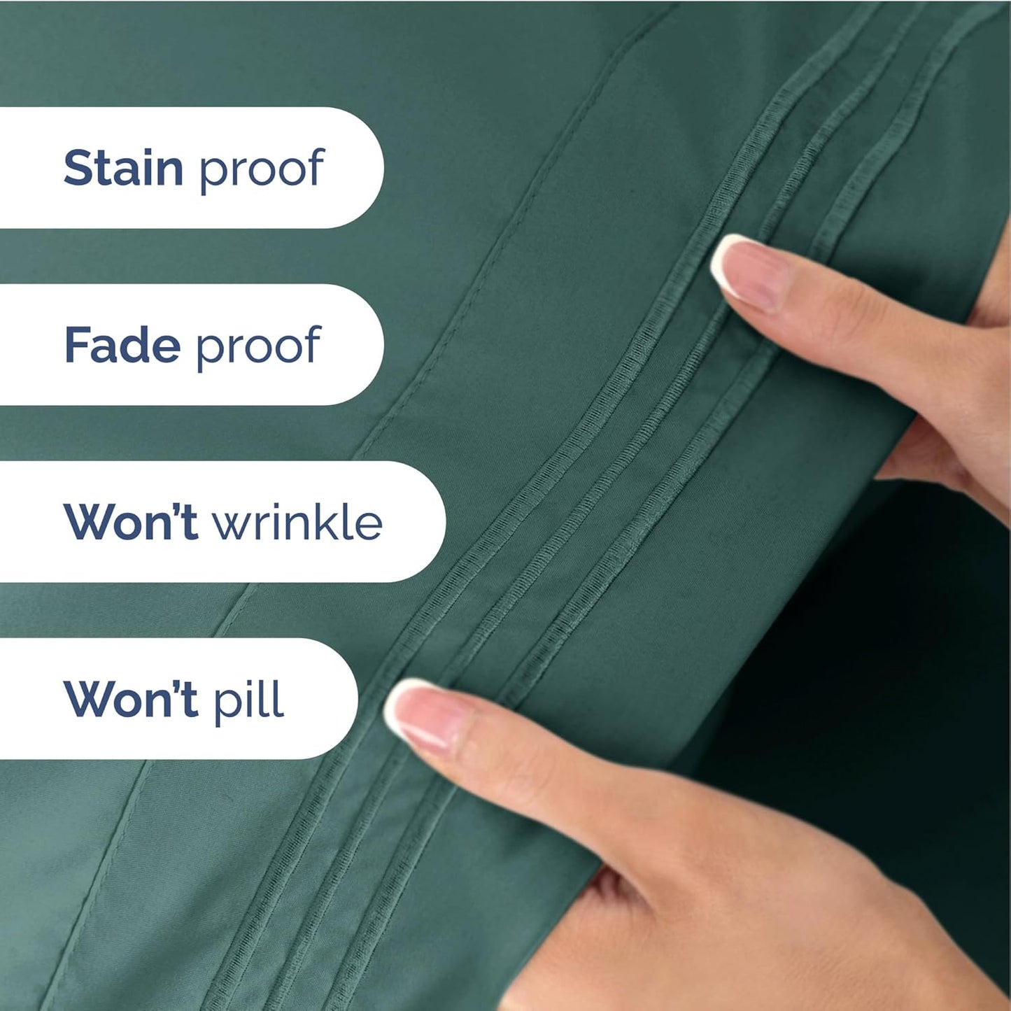 Full Size 4 Piece Sheet Set - Extra Soft, Breathable & Cooling Sheets - Hotel Luxury Durable Bed Sheets for Women & Men - Deep Pockets, Easy-Fit & Wrinkle-Free Sheets - Dusty Teal Oeko-Tex Bed Sheets