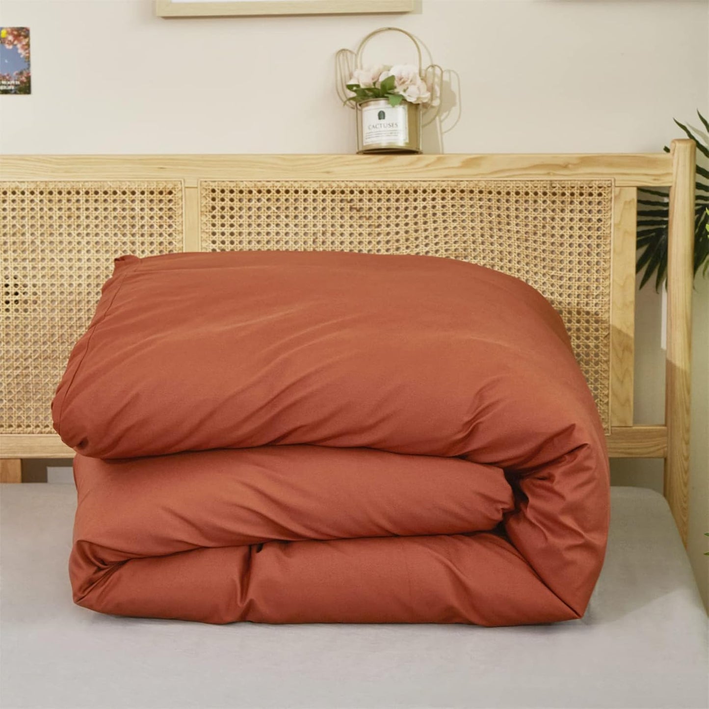 Cottonight Burnt Orange Comforter Set King Caramel Bedding Comforter Rust Soft Breathable Cotton Reddish Terracotta Blanket Quilts for Women Men King Bed