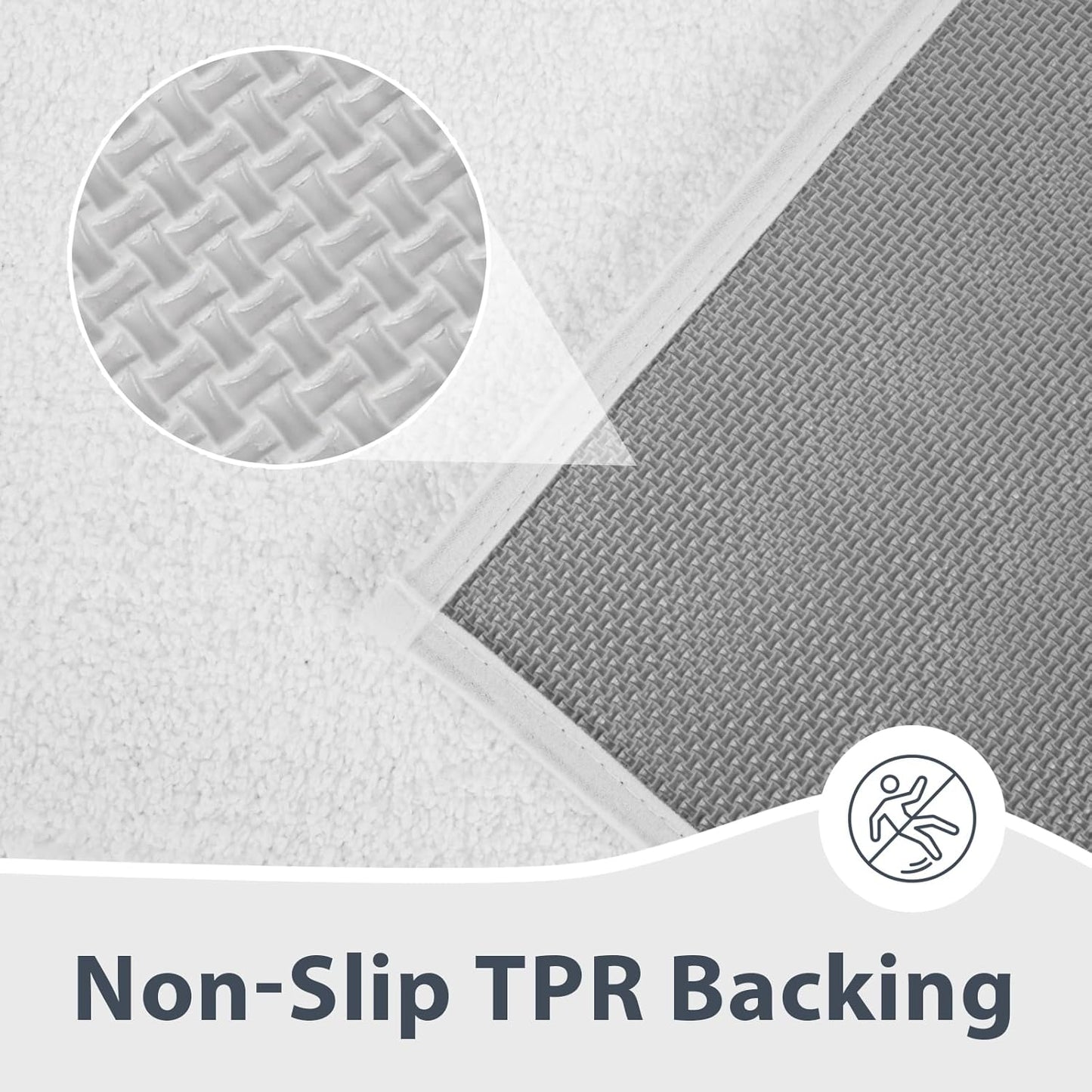 Bathroom Rugs 20" x 30", Non-Slip Extra Soft Absorbent Bath Rugs, Machine Washable Quick Dry Bath Mats for Bathroom Floor, Shower, Bathtub and Sink, White