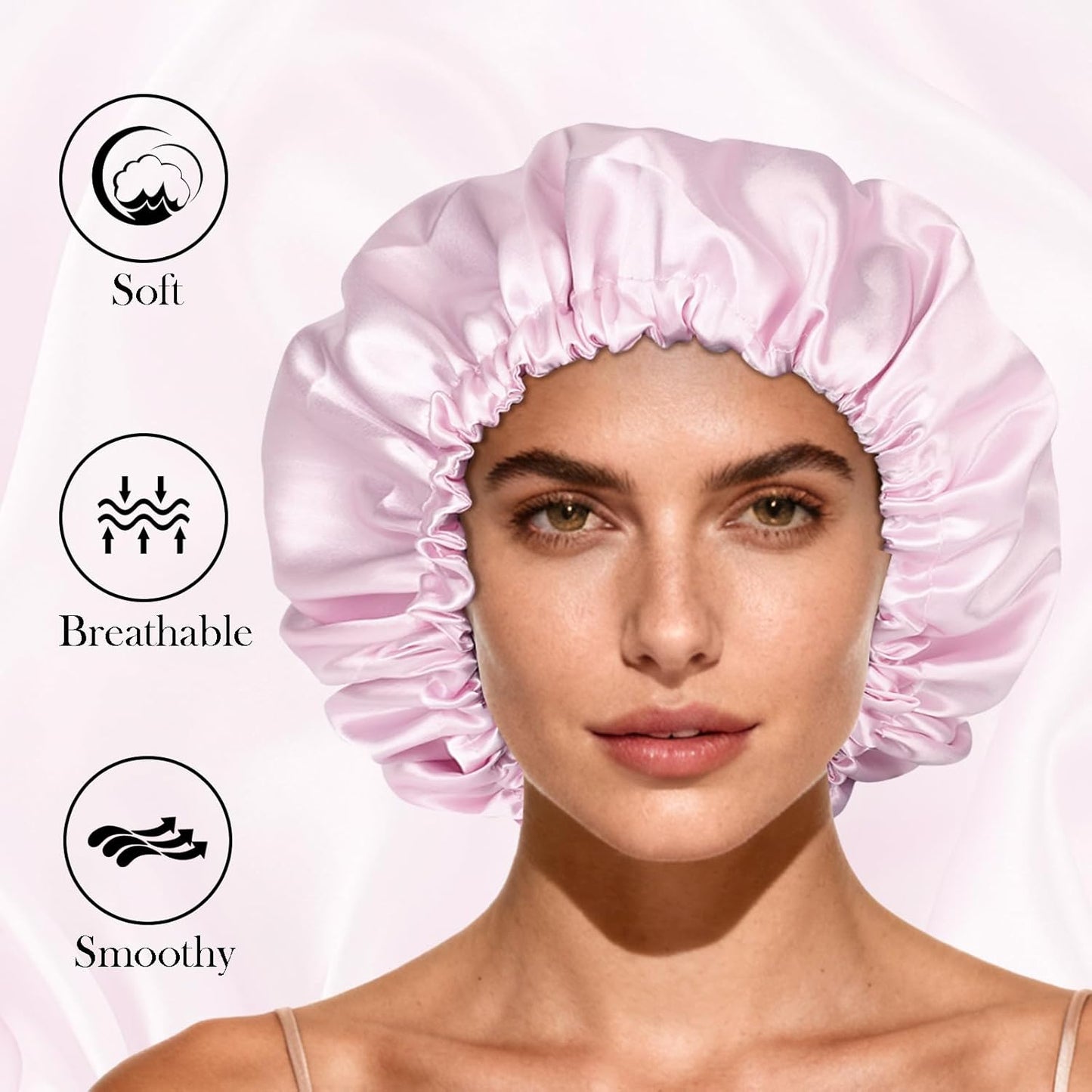 Satin Bonnet Double Layer Silk Bonnet for Sleeping Women Hair Care for Natural Curly
