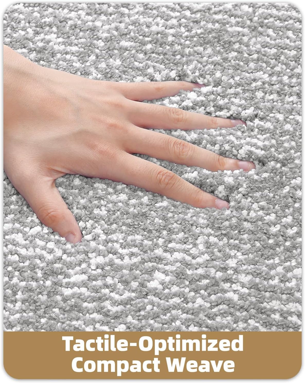 Color&Geometry Simple and Stylish Bathroom Runner Non Slip, 24"x43" Gray Bath Runner Rug, Absorbent, Soft, Washable, Microfiber Bath Mat Bathroom Carpet