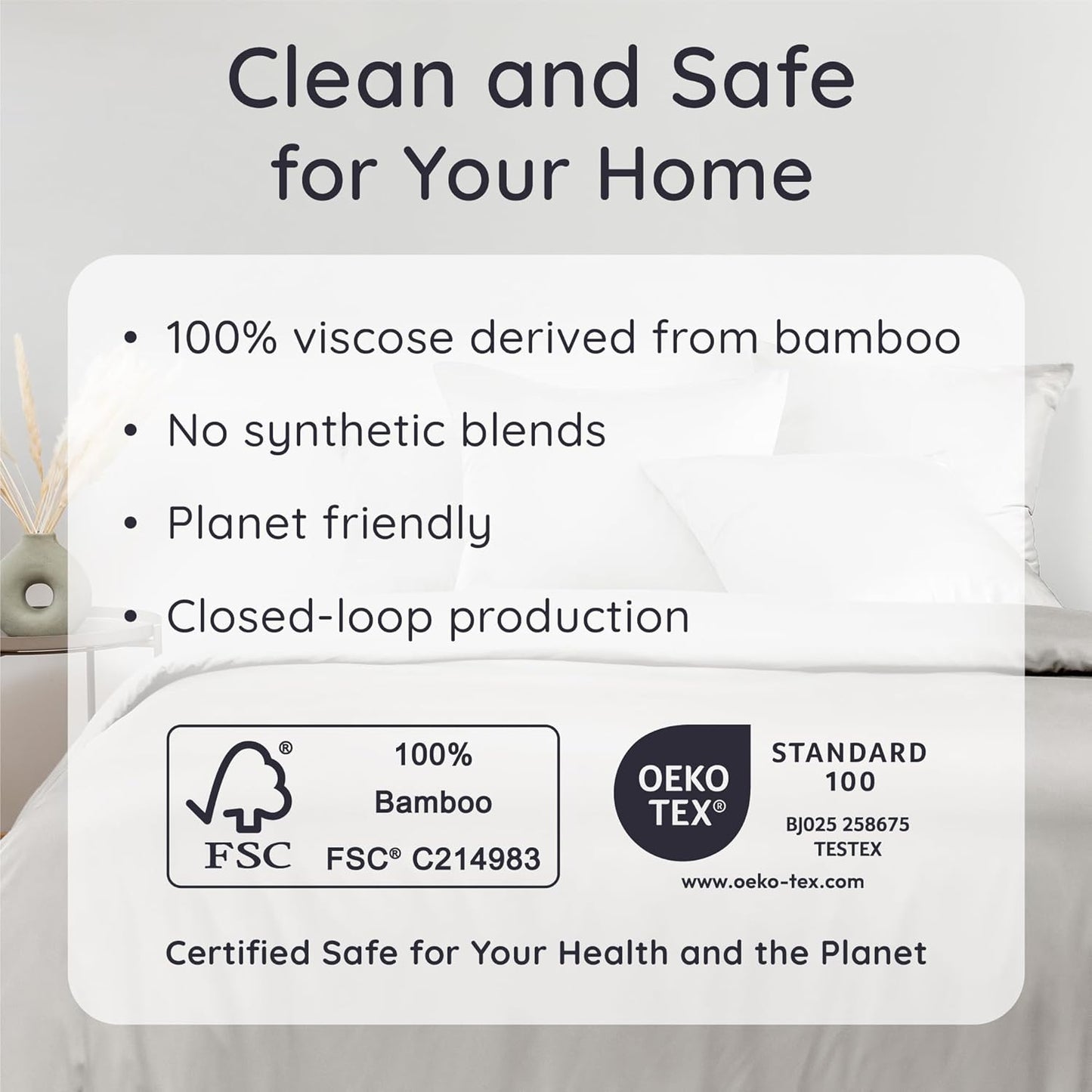 Bambaw 100% Viscose Derived from Bamboo Fitted Sheet King Size, Cooling Fitted Sheets King Size, Gray Fitted Sheet Only, 16’’ Pocket Fitted King Sheet Only, Cooling Mattress Sheets (Moonlight Gray)