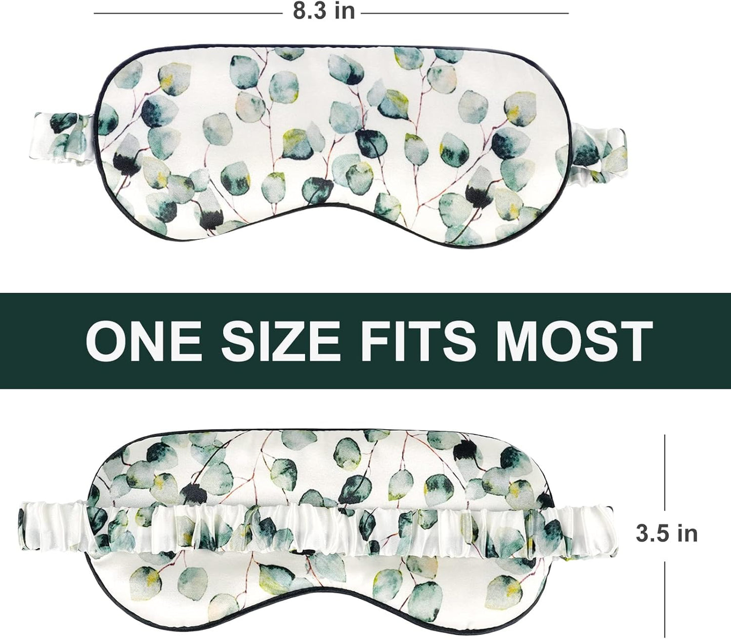 OLESILK 100% Natural Mulberry Silk Sleep Eye Mask Block Out Light, Fashion Printed Eye Mask Blindfold for Women Men Full Night Sleeping, Chic Eye Cover Eyeshade, Pattern 2