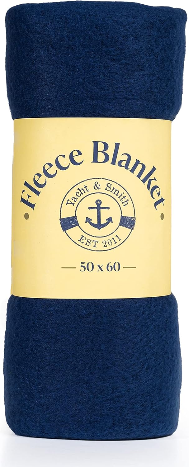 Yacht & Smith Soft Fleece Blankets 50 X 60, Lightweight, Cozy Warm Throws Dark Colorful Blanket Sofa Travel Outdoor, Wholesale