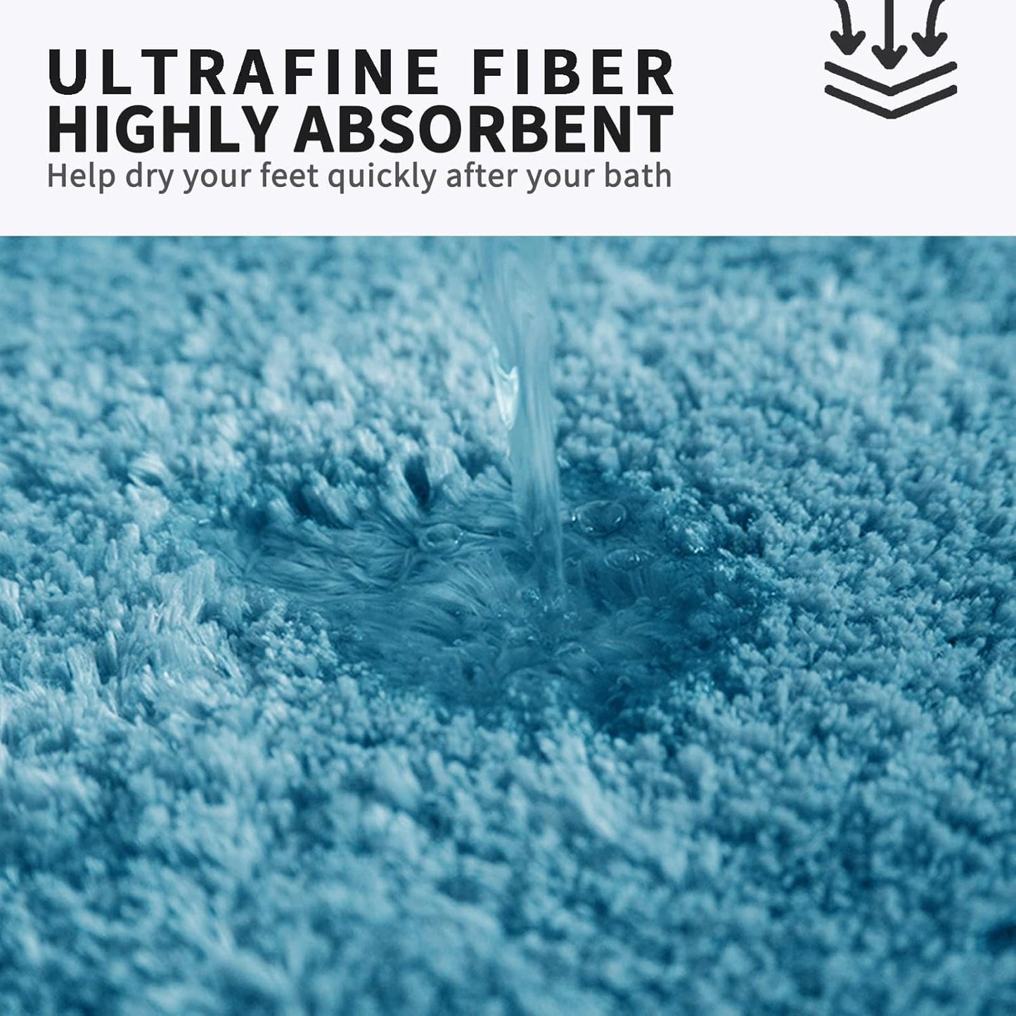 FIFU Bathroom Rugs 24" W x 36" L, Bath Mat for Bathroom, Bedroom, Laundry Room & Kitchen, Non-Slip Rubber Latex Backing, Extra Soft and Absorbent Microfiber Carpet, Machine Washable Rug, Sky Blue