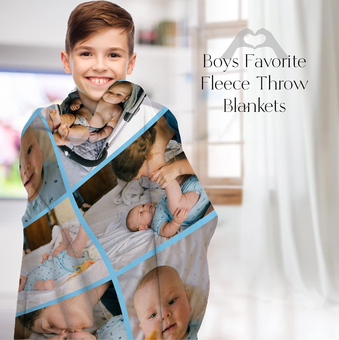 Ships Next Day, Custom Blanket with Picture - Printed in USA, Personalized Photo Blanket (Sherpa – 50x60)