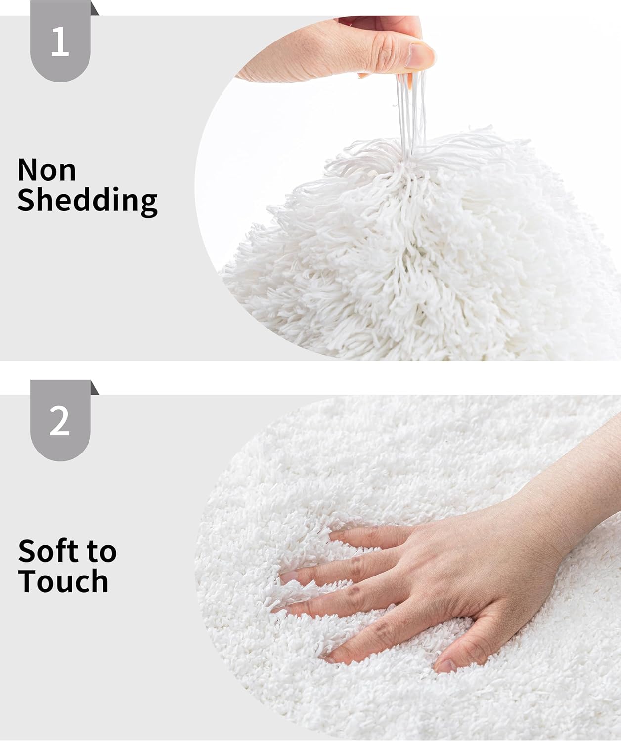 White Bathroom Runner Rug 24x59 Non Slip Fluffy Long Bath Mat for Bathroom Floor Washable Plush Luxury Bath Rug for Tub Absorbent Shower Sink Mat Bedside Rug