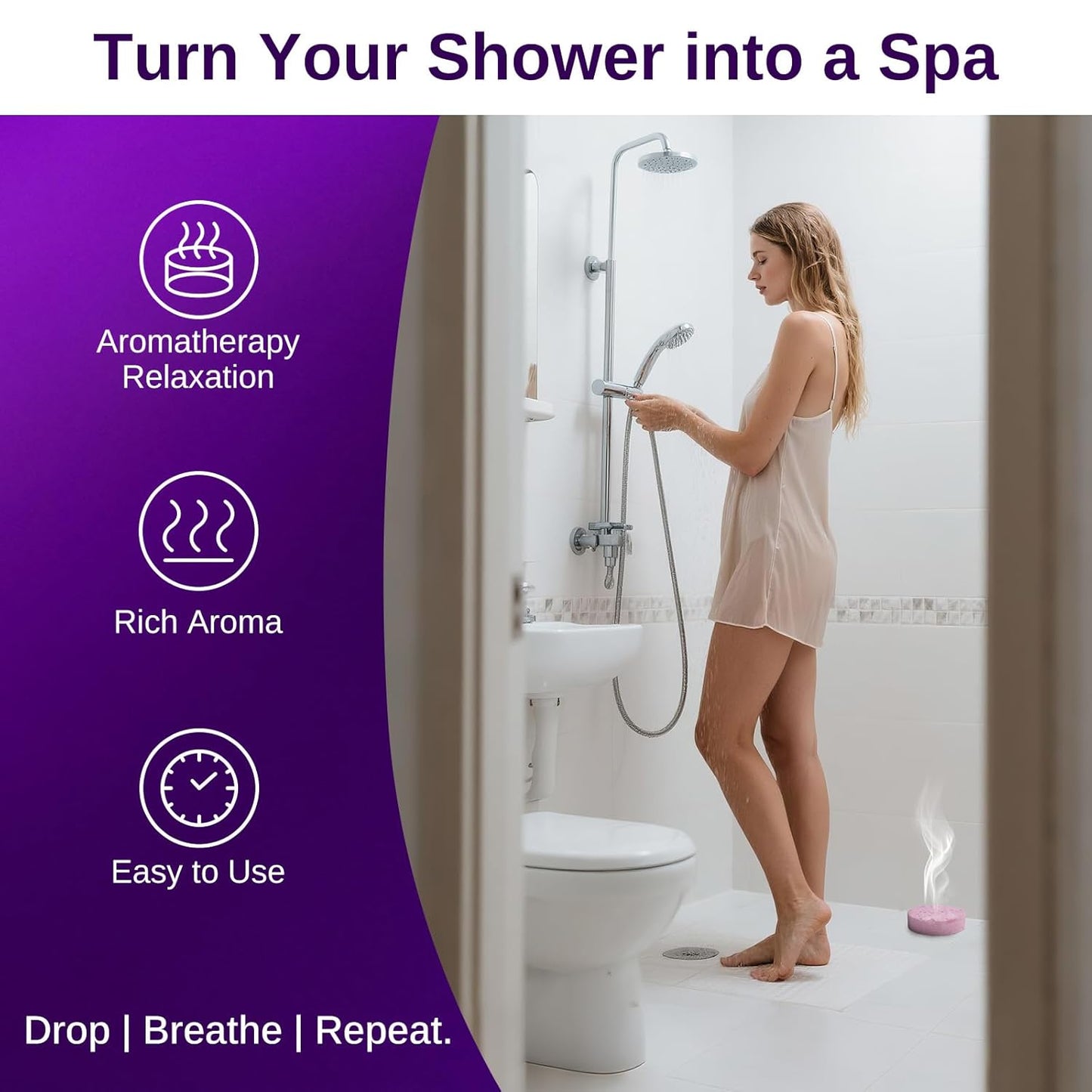 W&E Choice Shower Steamers Aromatherapy 8 Counts, Christmas Gifts for Women, Shower Bombs with Natural Essential Oils for Daily Relaxation & Stress Relief, Birthday Gifts for Wife, Mom