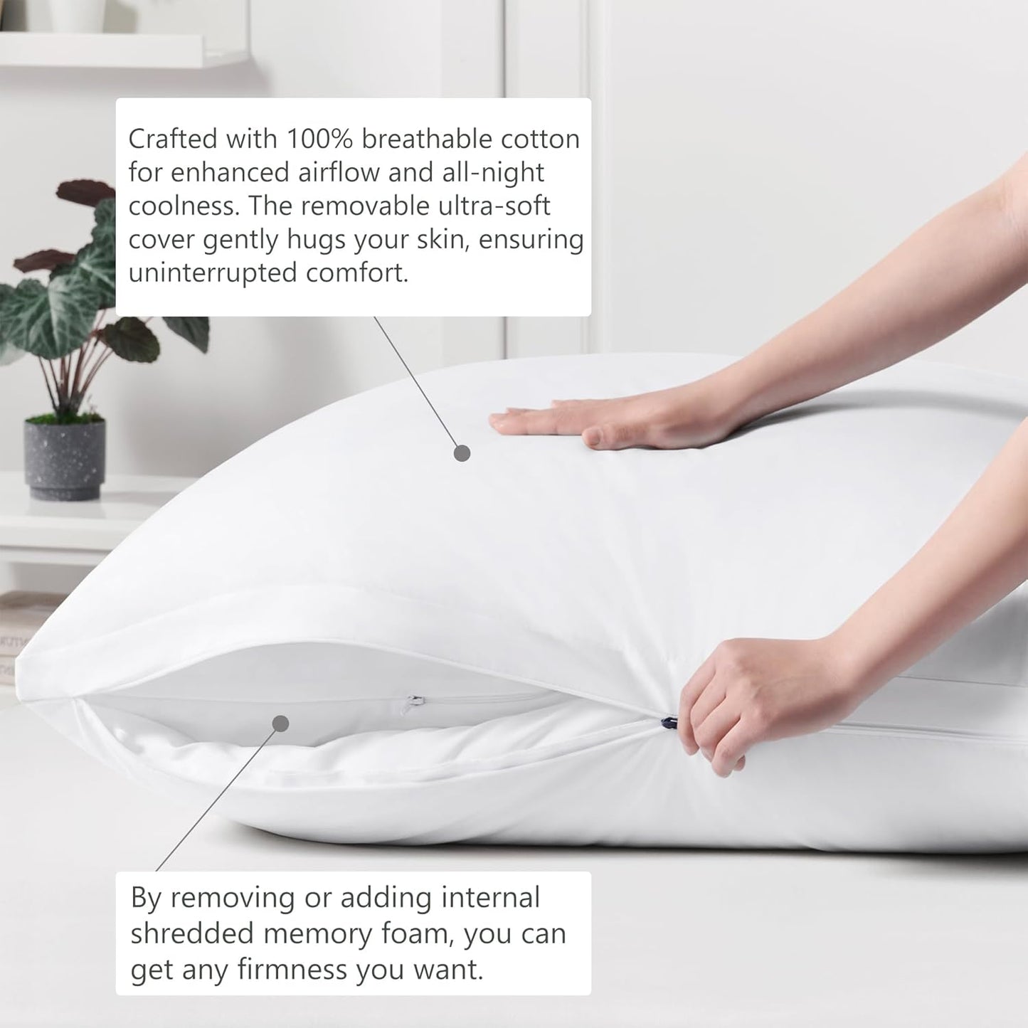 ACCURATEX Euro Pillows Set of 2 with Removable Cover, Luxury Hotel Quality Down Alternative Pillow Insert 26×26 for Bed, Sofa and Couch, Soft and Supportive, Machine Washable