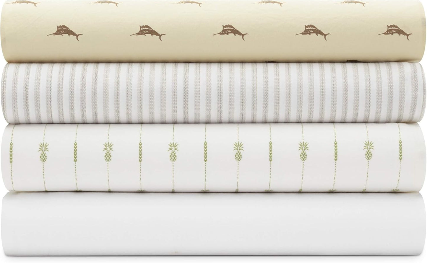 Tommy Bahama - King Comforter Set, Soft Cotton Bedding with Matching Shams & Bedskirt, Tropical Home Decor (Nador Beige, King) (OBS)