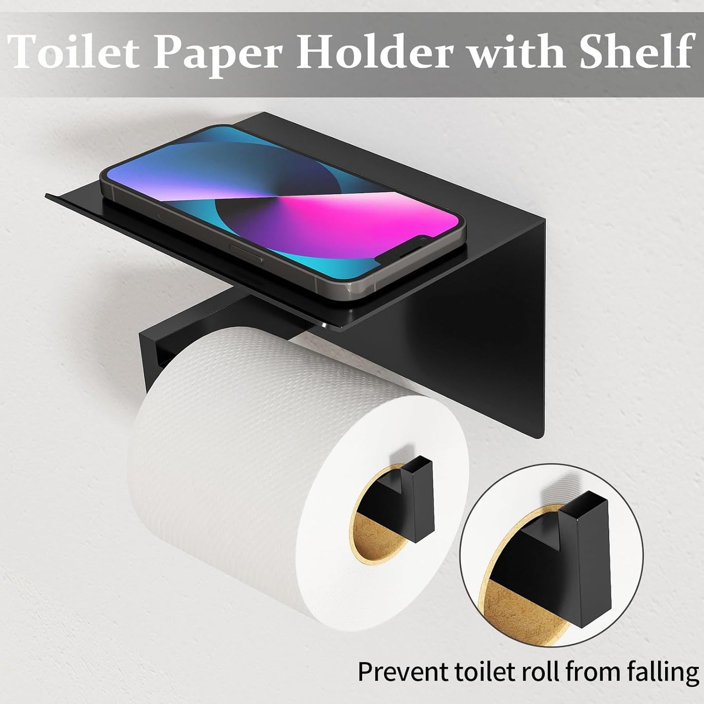 10-Piece Matte Black Bathroom Hardware Accessories Set, 24 inch Towel Bar, Stainless Steel Towel Racks for Bathroom, Bath Towel Bar Set Wall Mounted