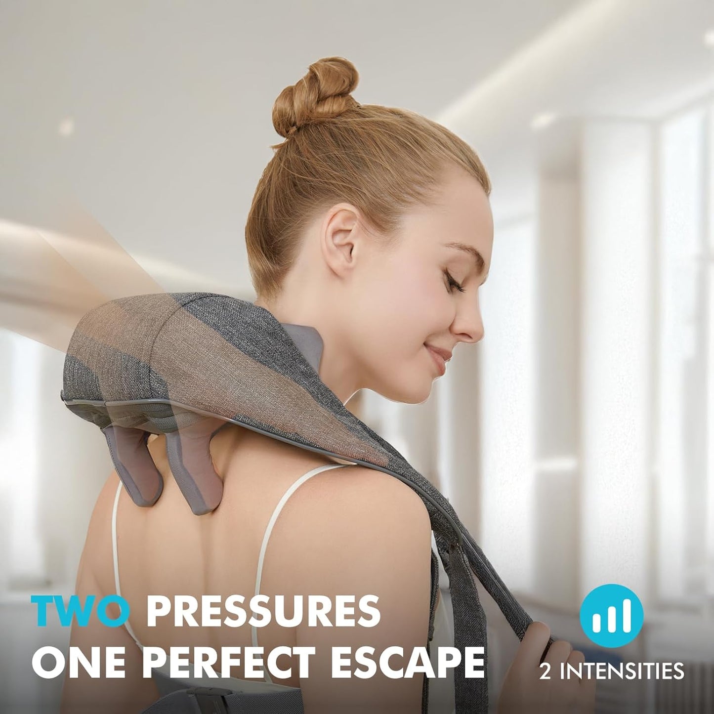 Cordless Neck and Shoulder Massager with Heat, Rechargeable Shoulder Massager for Pain Relief Deep Tissue, 6D Shiatsu Kneading Massage for Neck and Shoulde Pain, Gifts for Mom&Dad