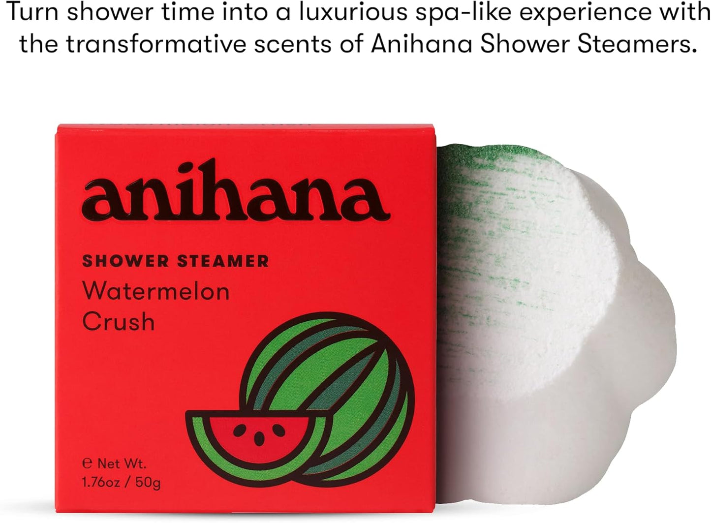 ANIHANA Shower Steamers 4 Pack, Paraben Free, Cruelty Free, Refreshing Watermelon Crush Scent, 1.76 oz Each